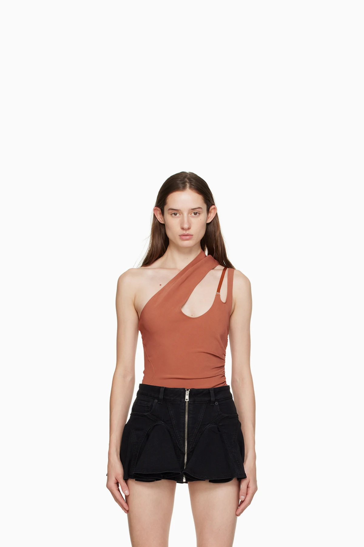 Pink Asymmetric Bodysuit