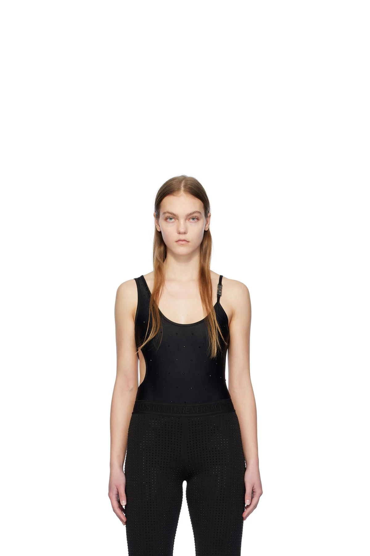 Black Crystal-Cut Bodysuit