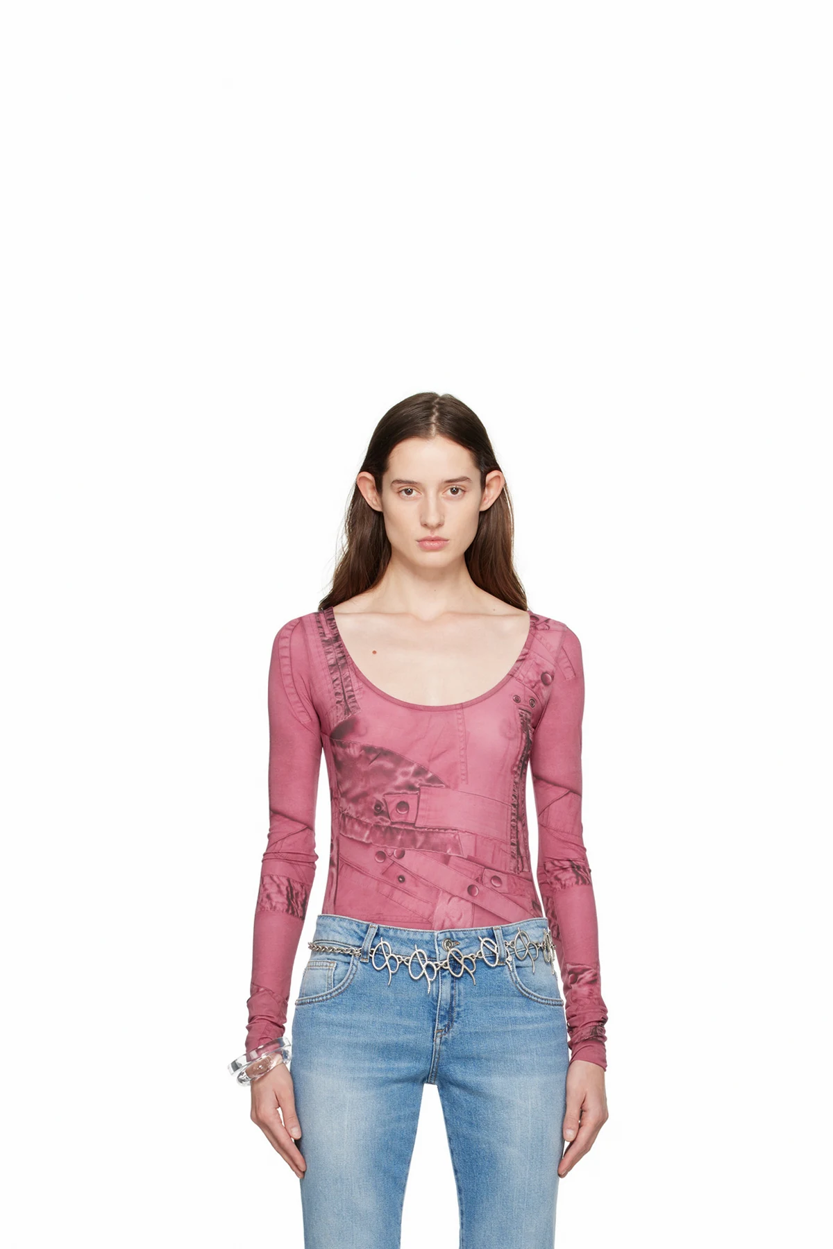 Pink Printed Bodysuit