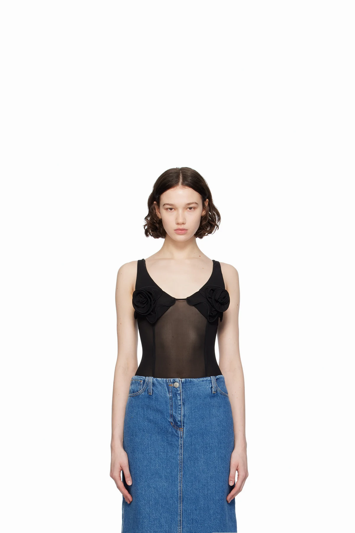 Black Floral Bodysuit