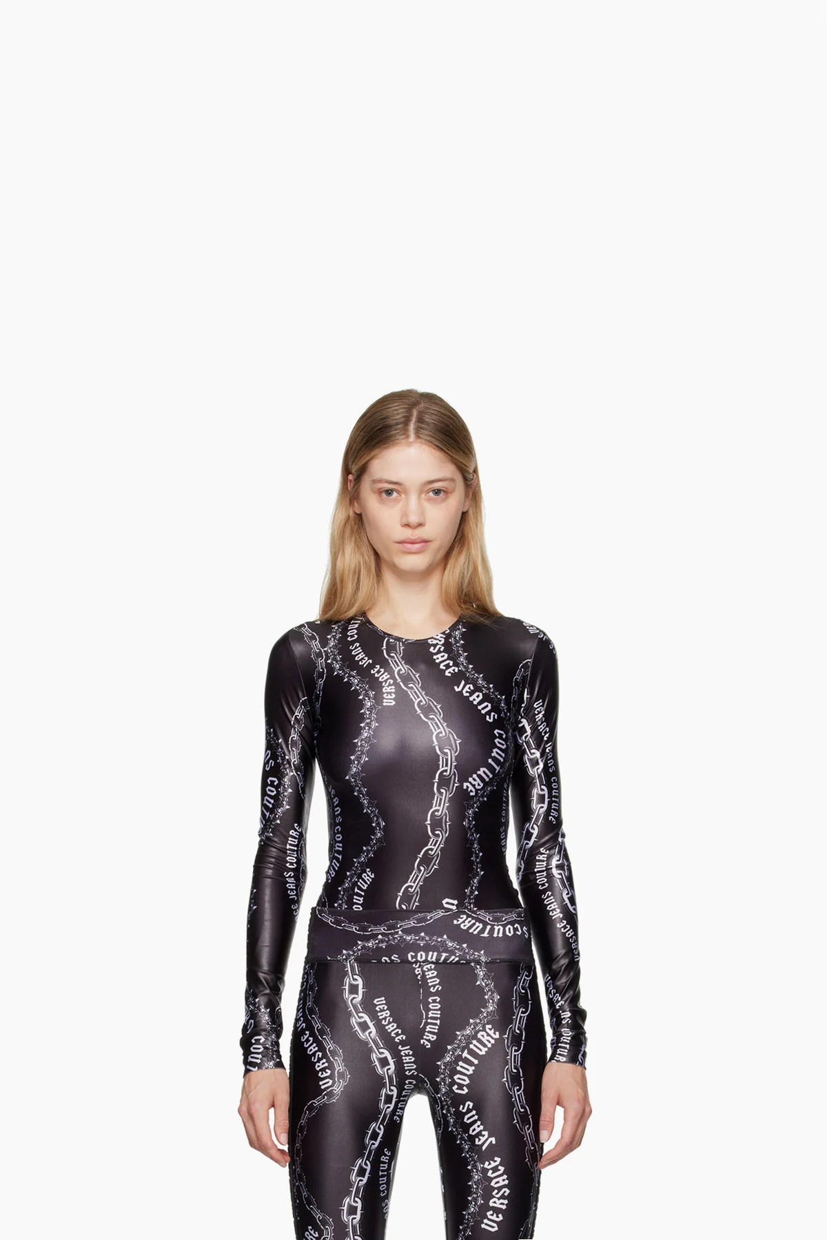 Black & White Chain Couture Bodysuit