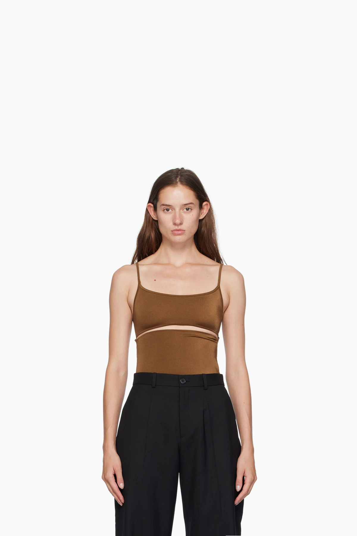 Brown Cut Out Bodysuit