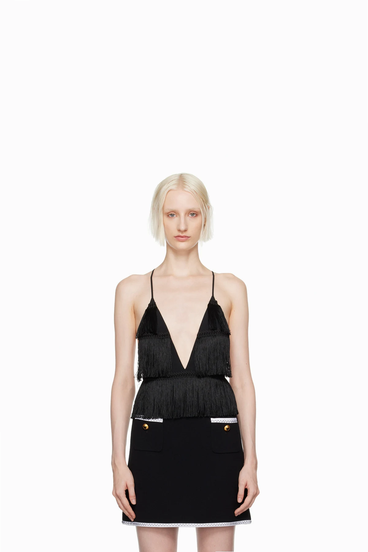 Black Fringe Bodysuit