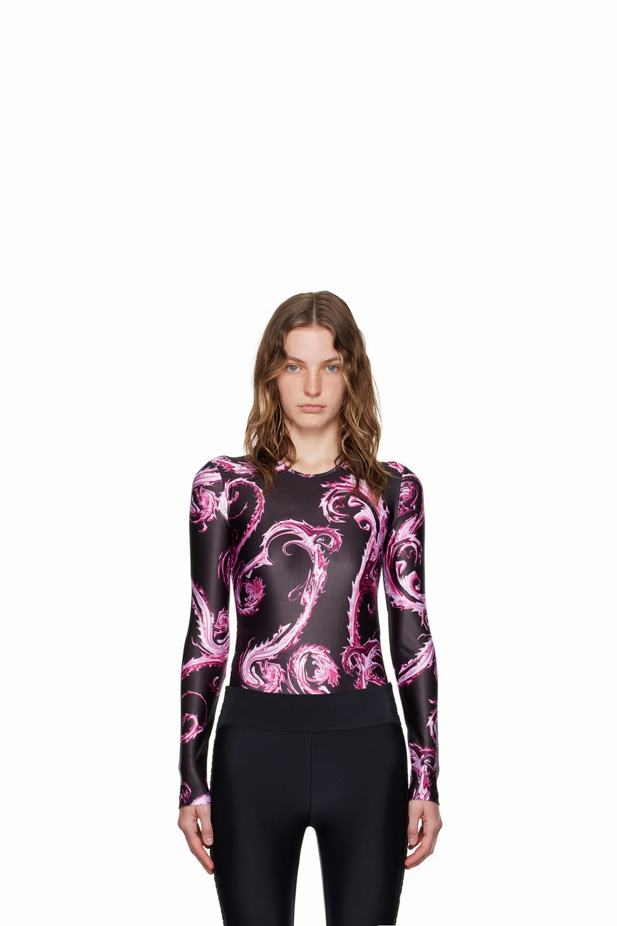 Black & Pink Chromo Couture Bodysuit