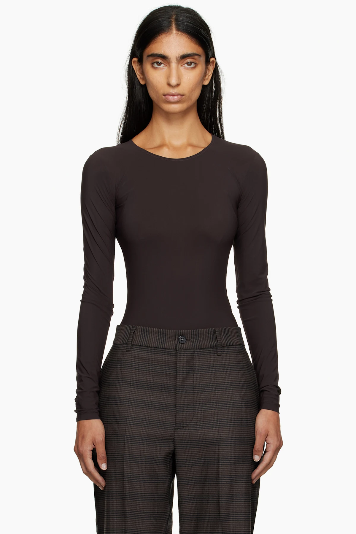 Brown Jersey Bodysuit