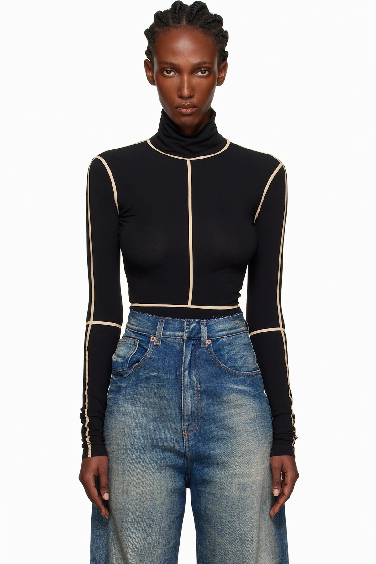 Black Long-Sleeve Bodysuit