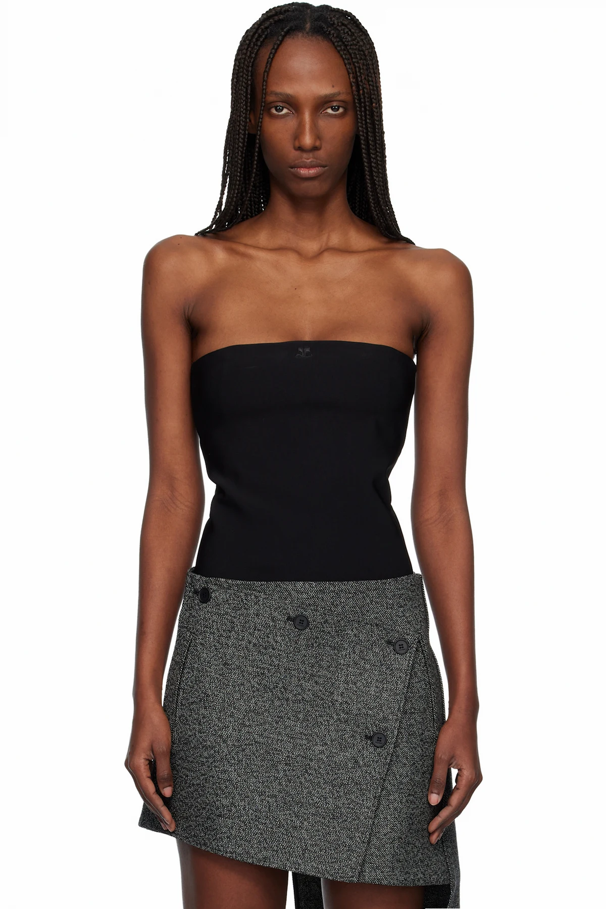 Black Bustier Lingerie Jersey Bodysuit