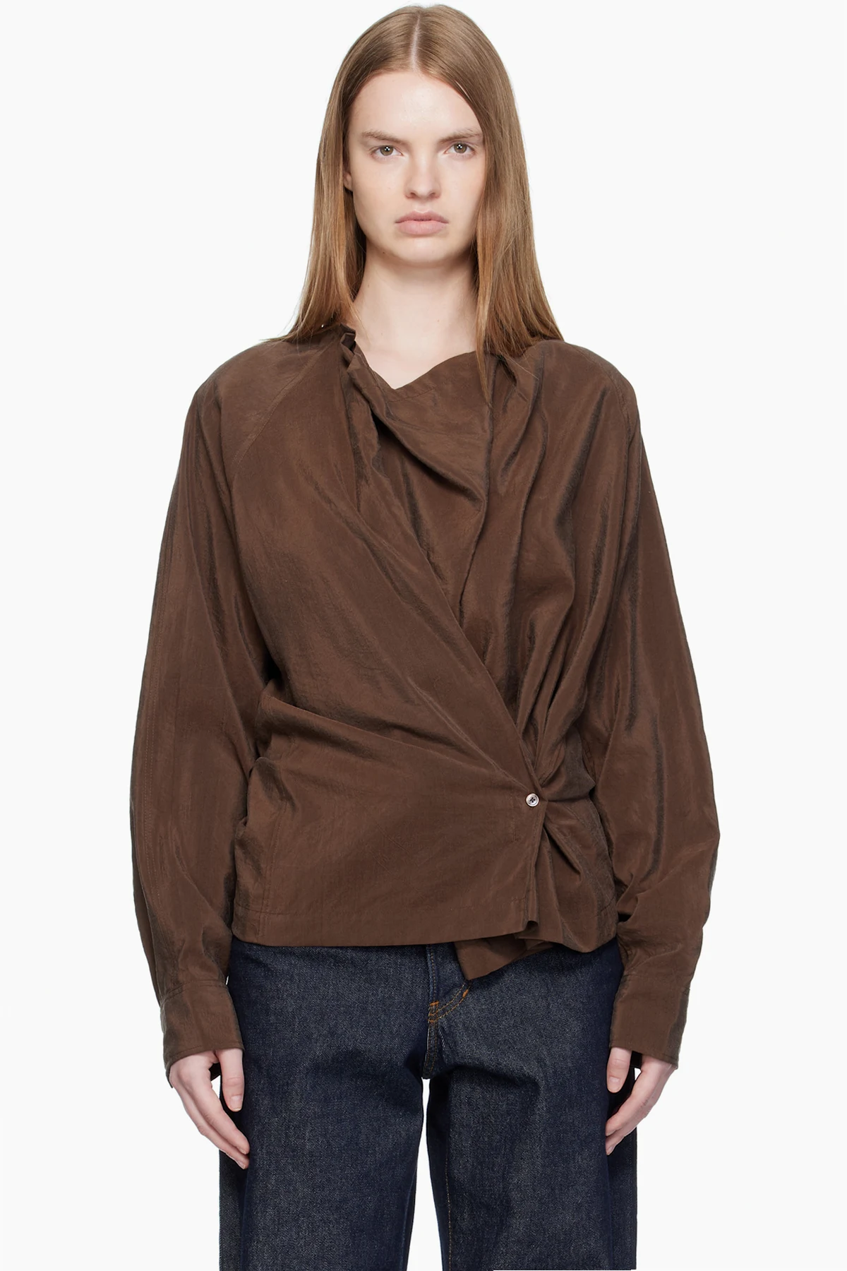 Brown Twisted Blouse