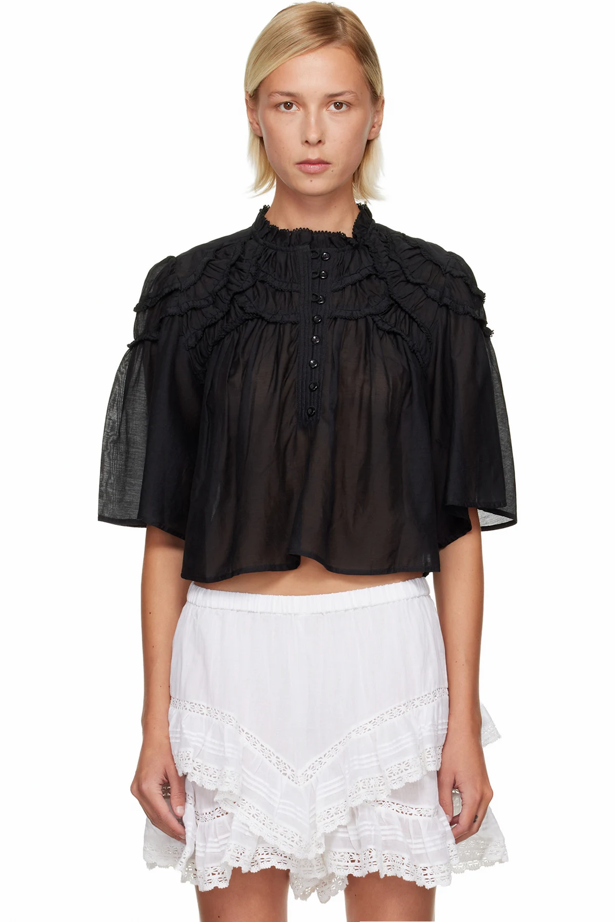 Black Carmen Blouse