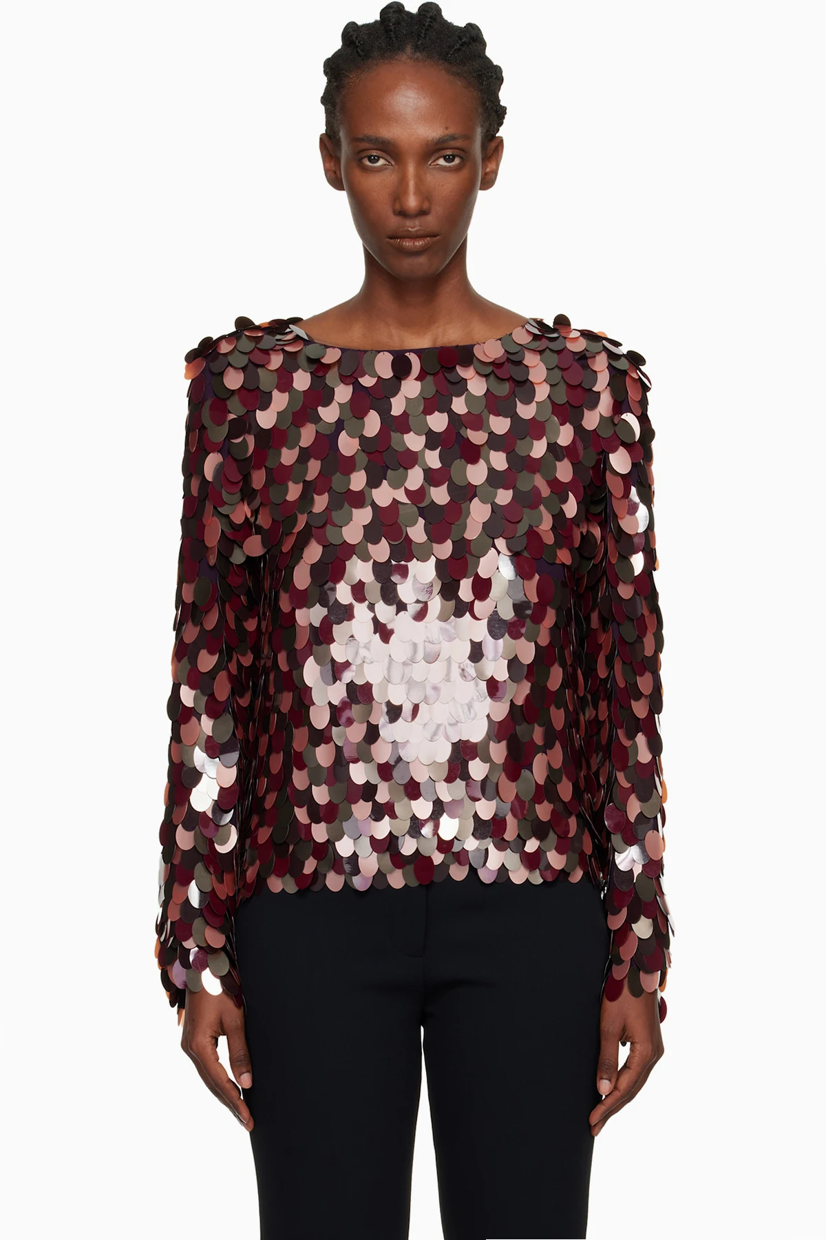 Burgundy Sequin Blouse