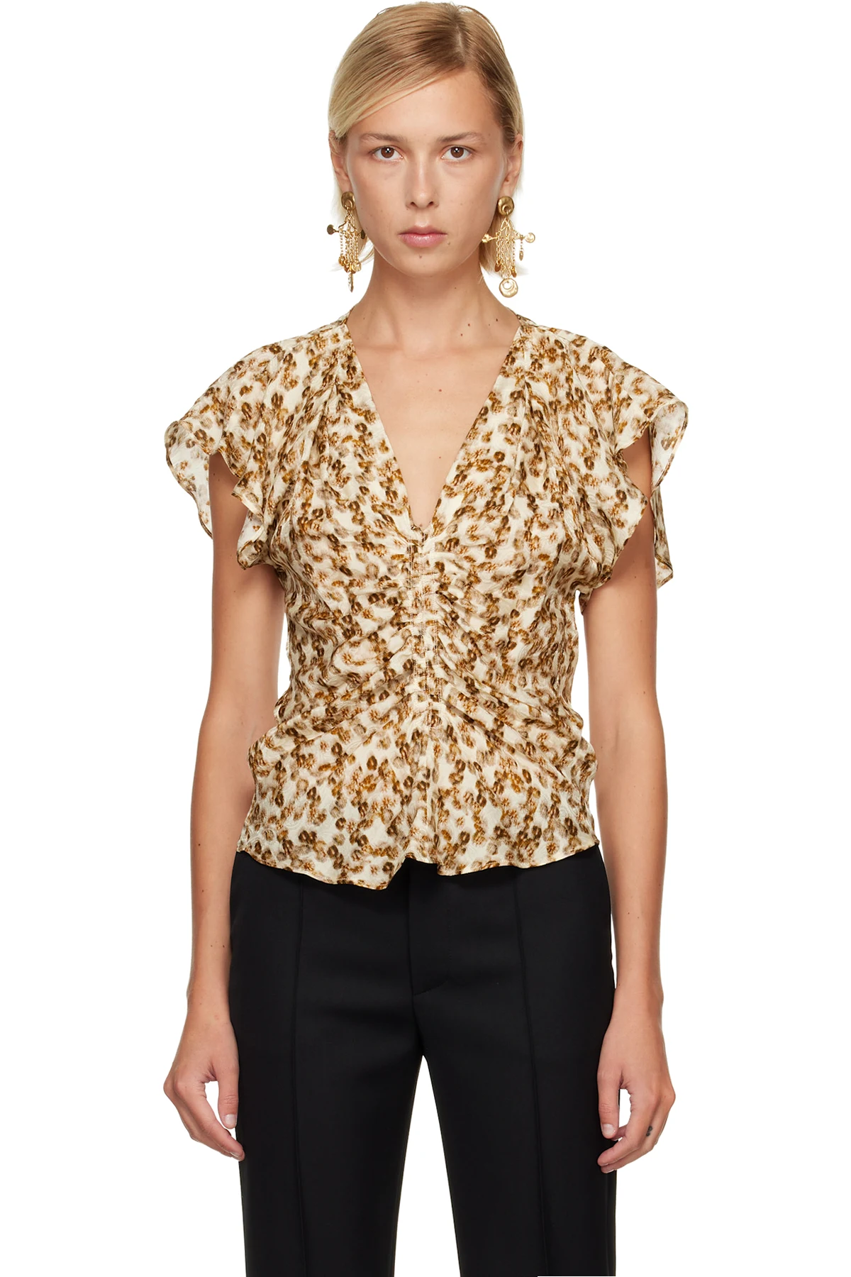 Tan & Off-White Lonea Blouse