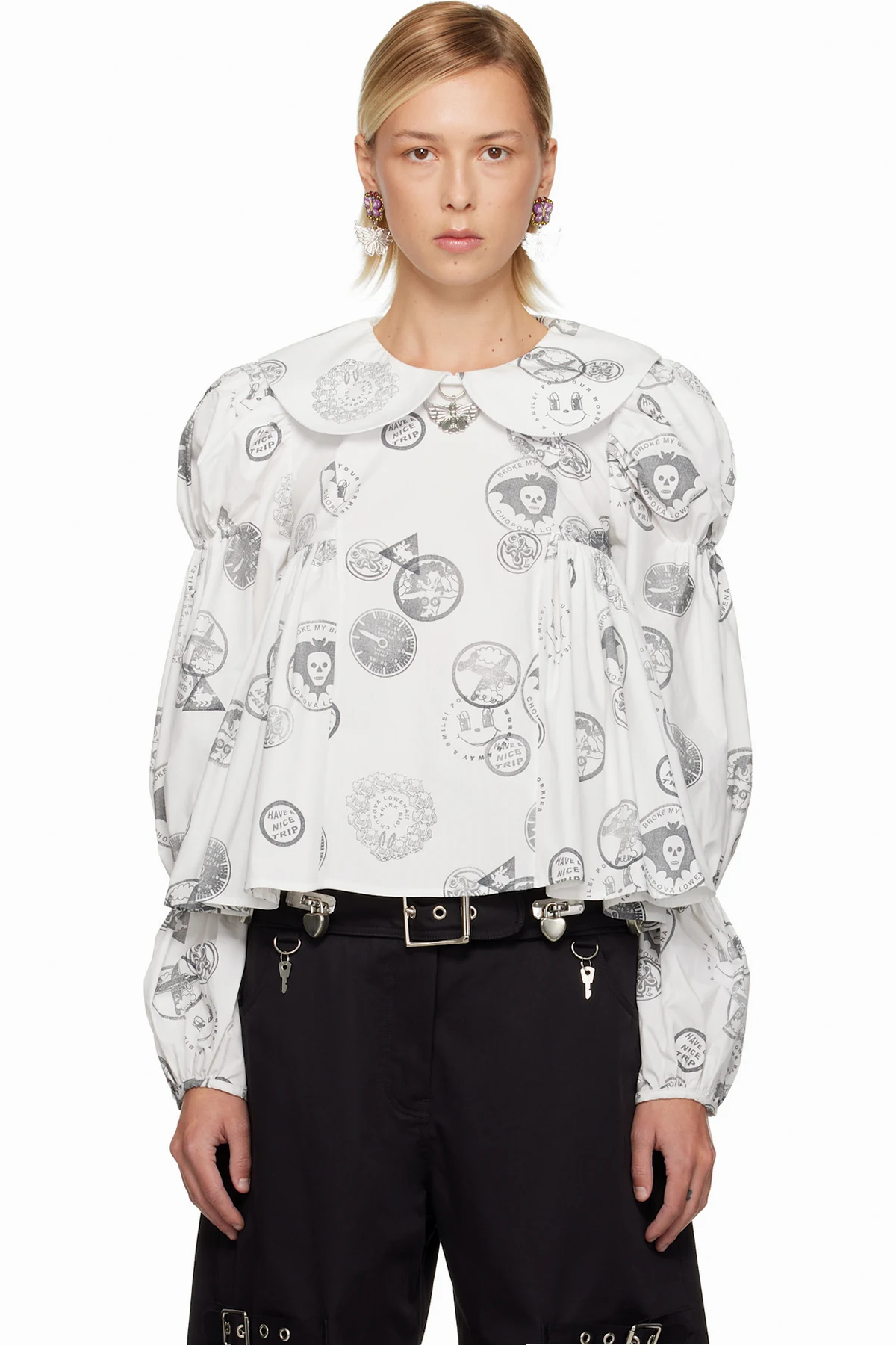 White Willa Stamped Blouse