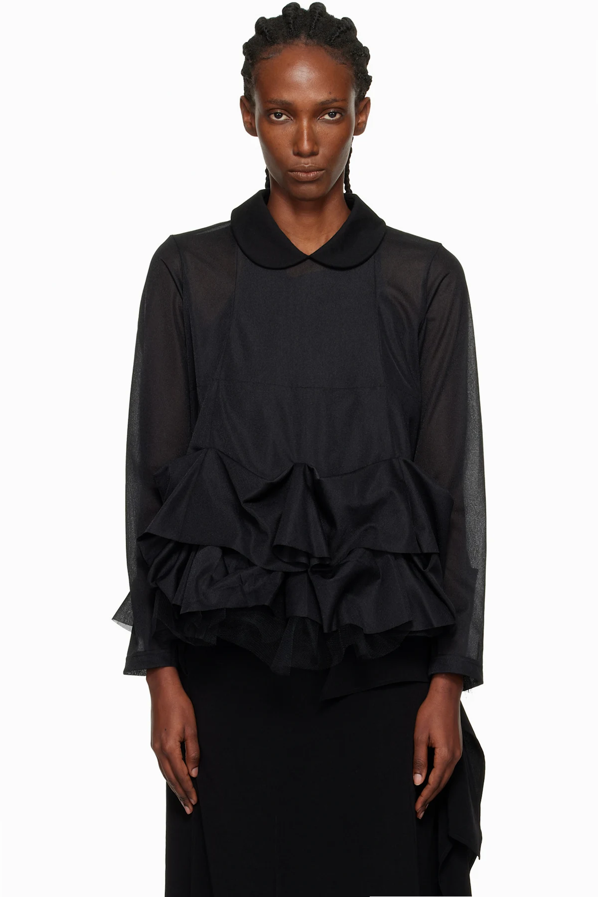 Black Tiered Blouse