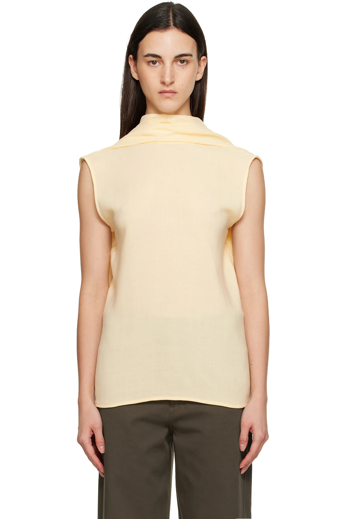 Yellow Cocoon Cape Blouse