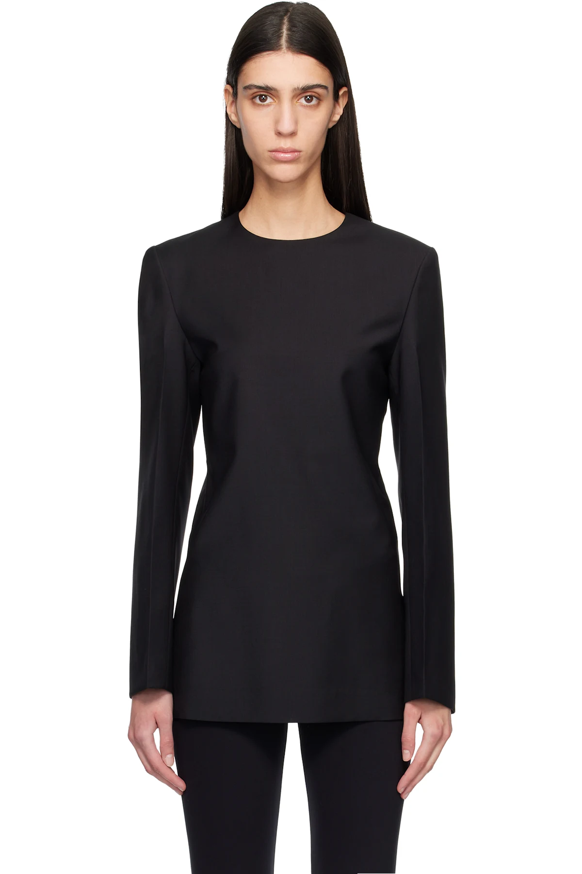 Black Tailored Dinner Blouse