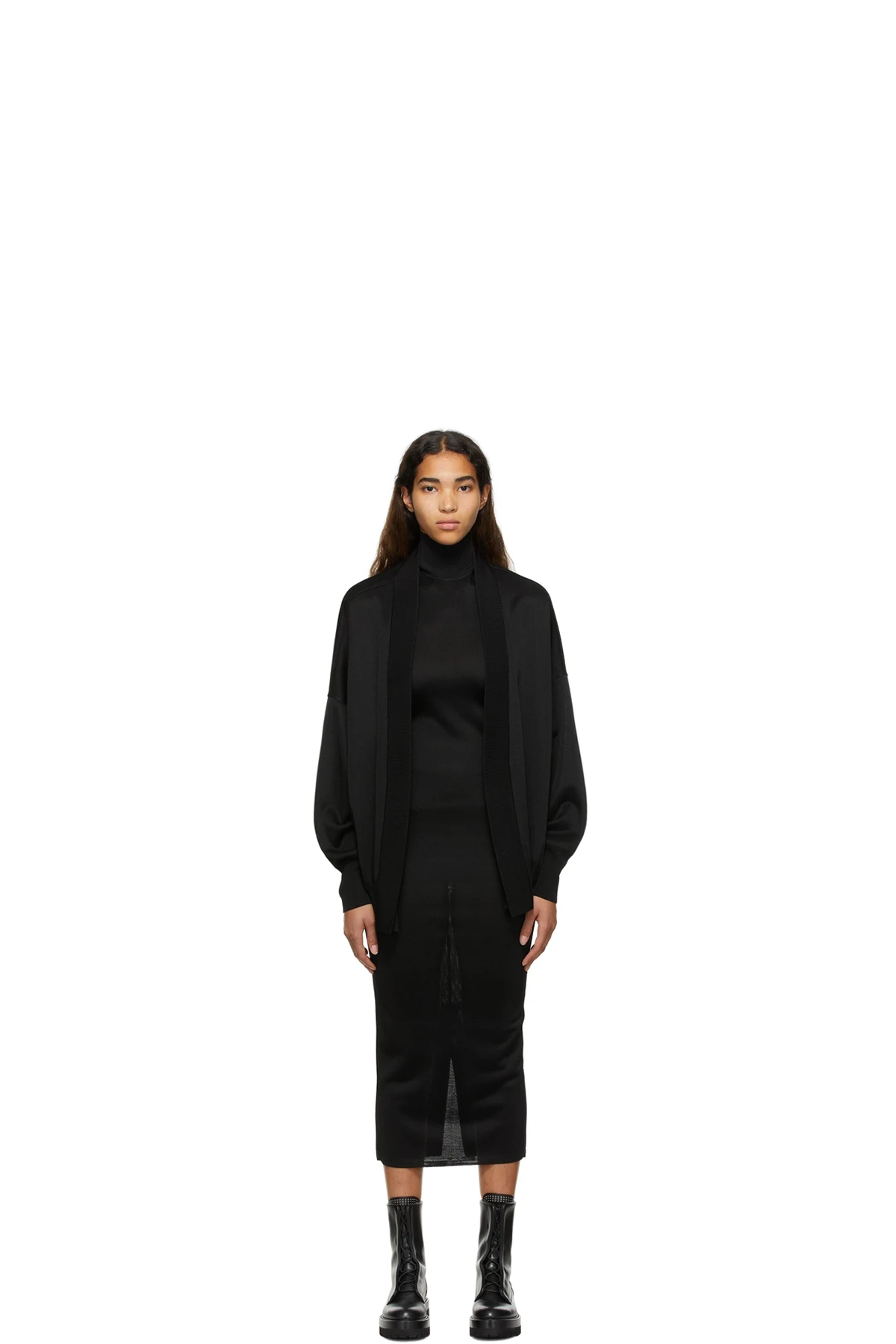 Black Cardi Midi Dress