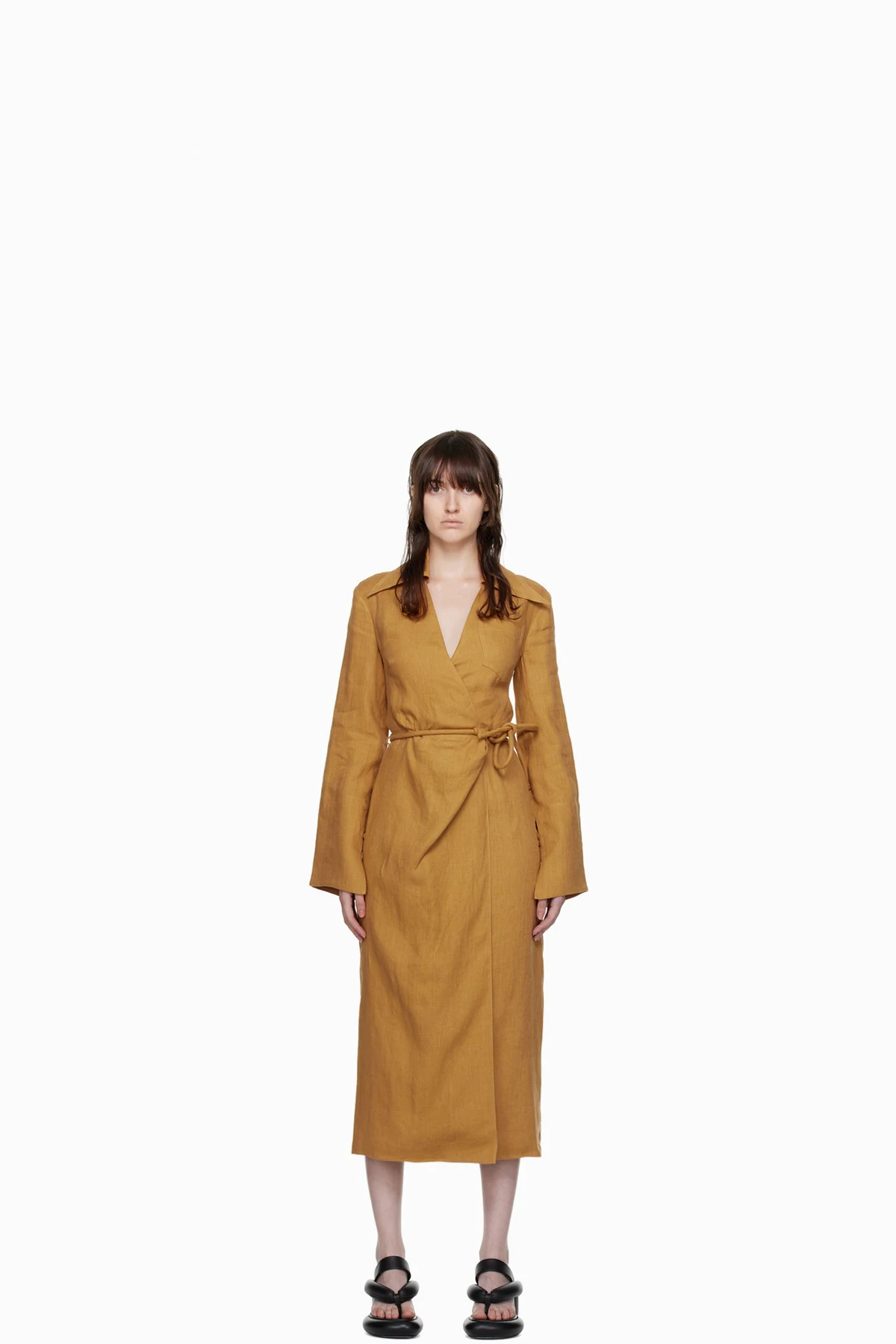 Tan Farah Midi Dress