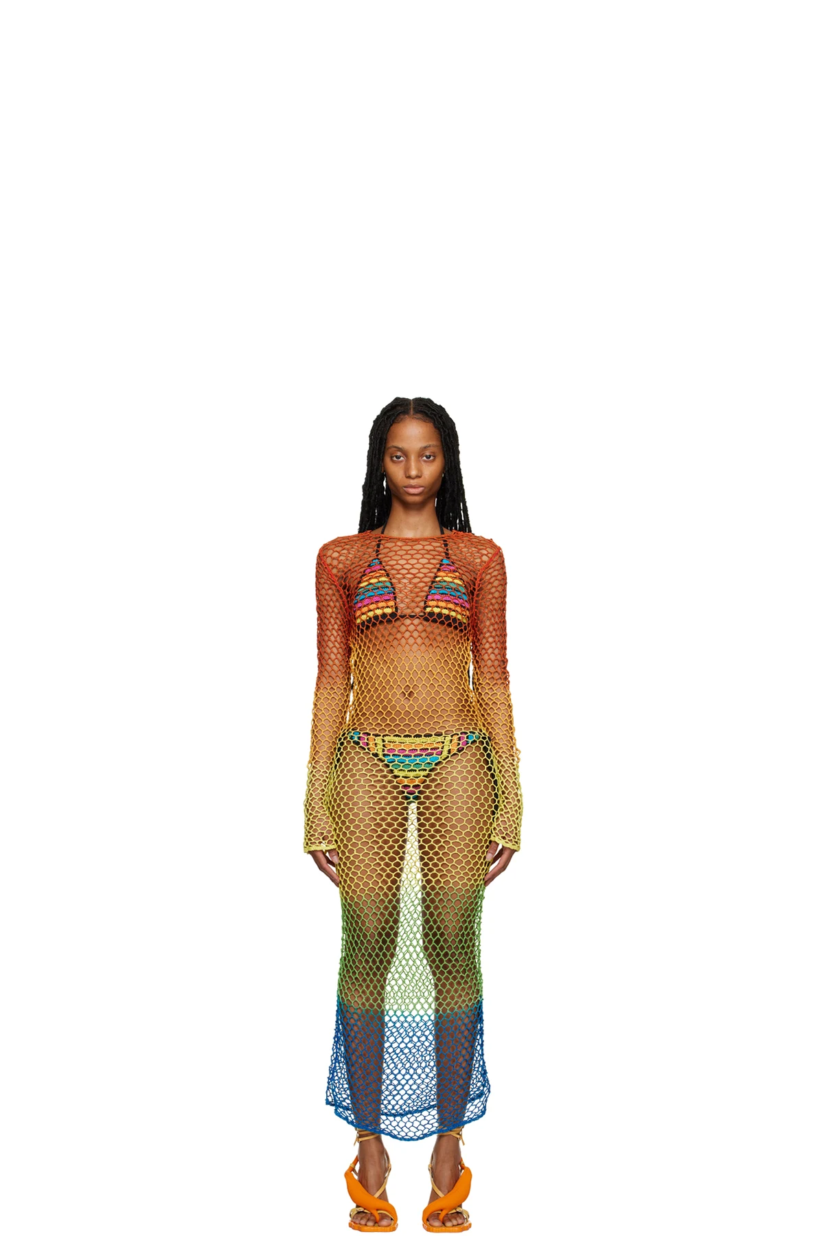 Multicolor Gradient Midi Dress