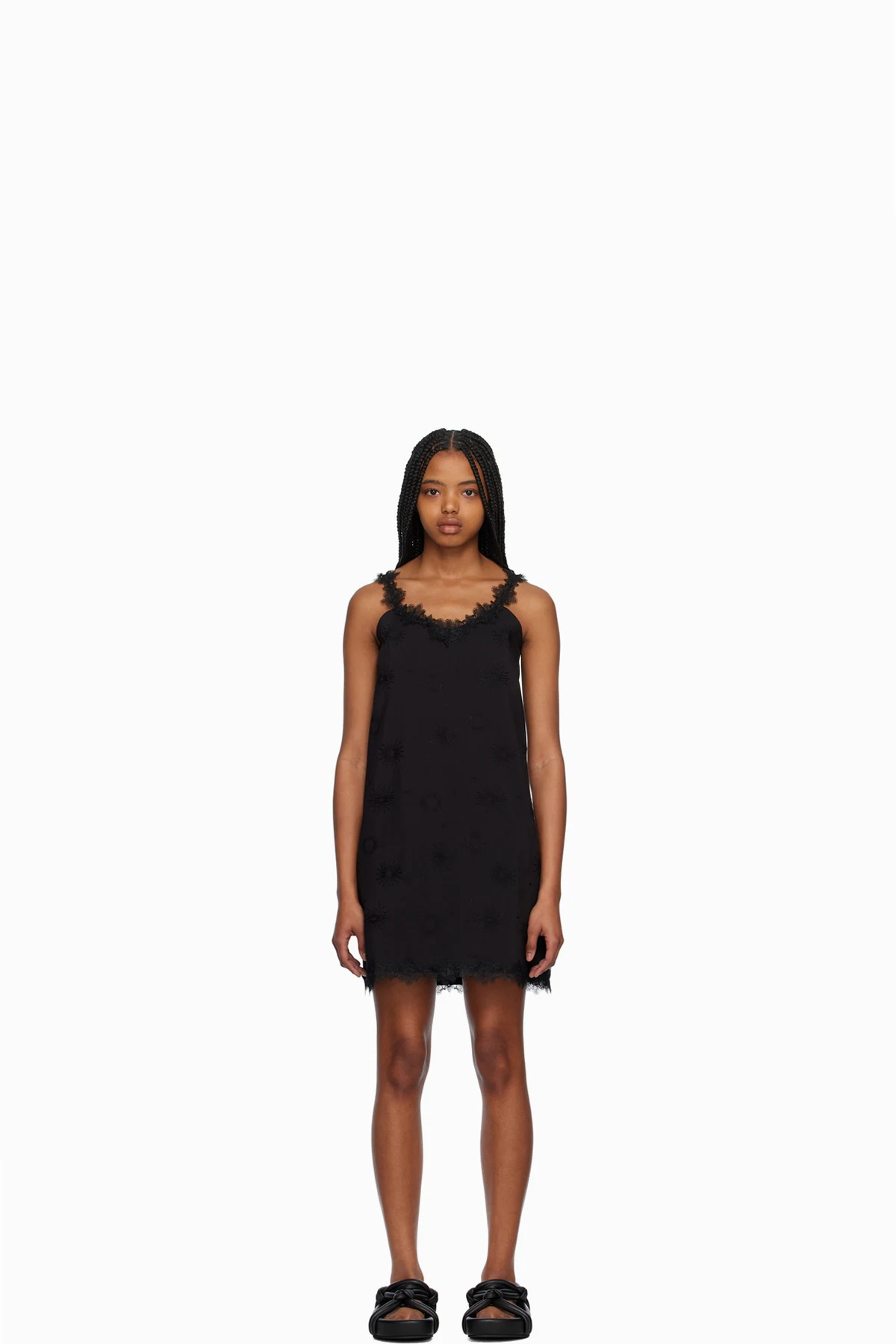 Black Jacquard Midi Dress