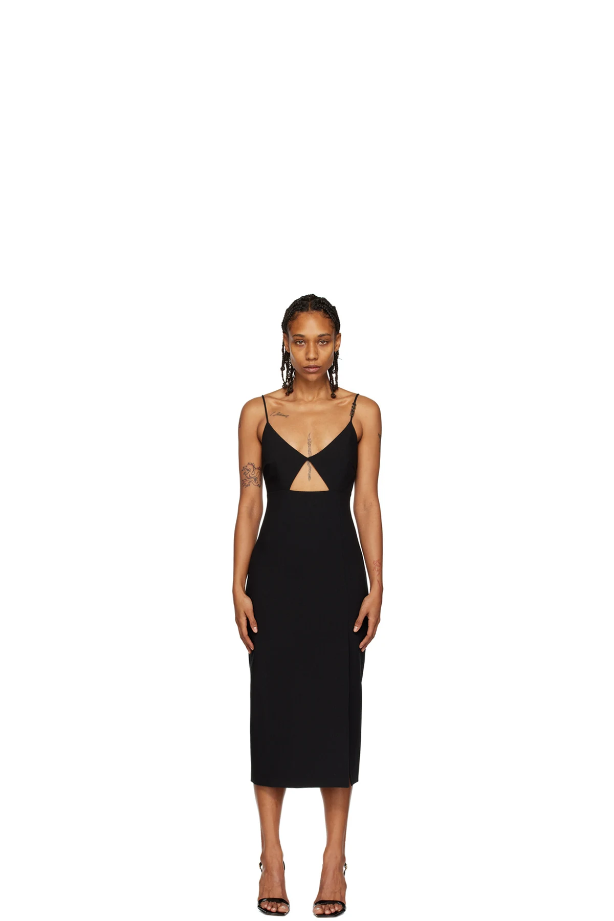 Black Cutout Midi Dress