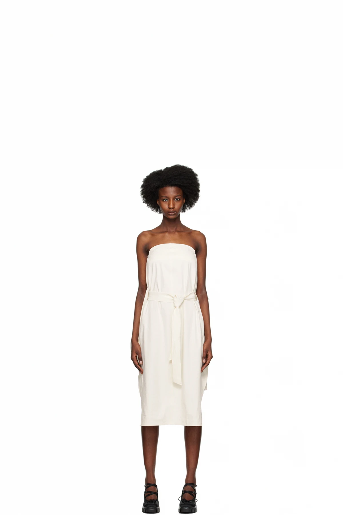 Off-White Tube Top Midi Dress