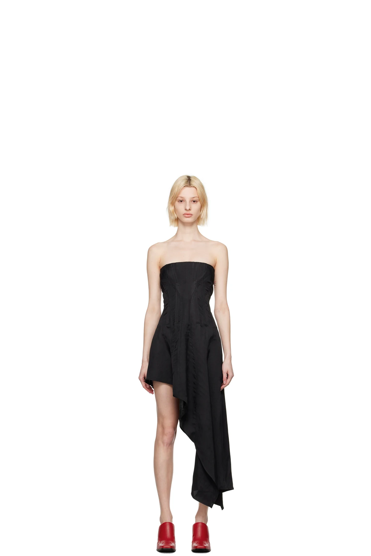 Black Bandeau Midi Dress