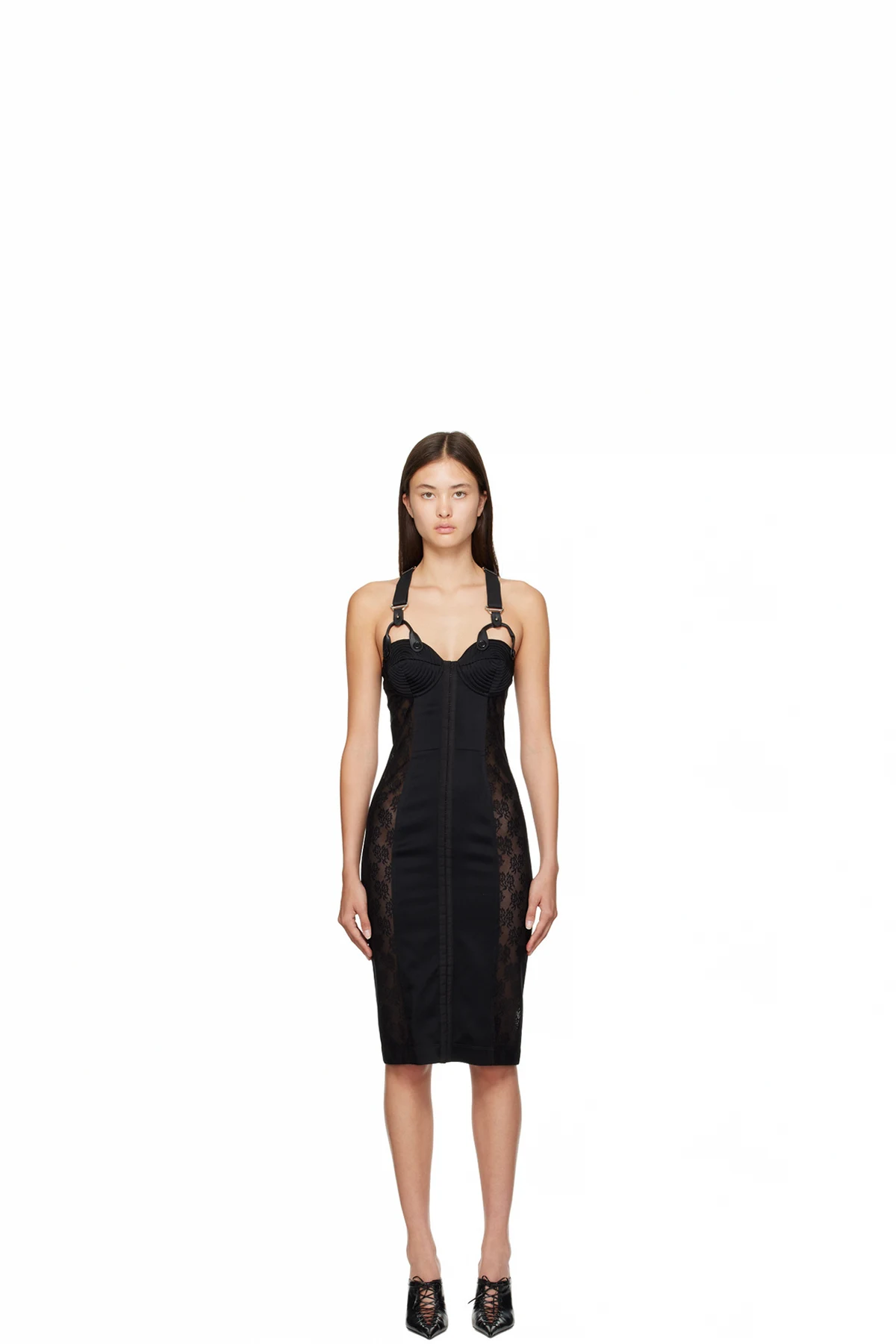 Black Floral Midi Dress