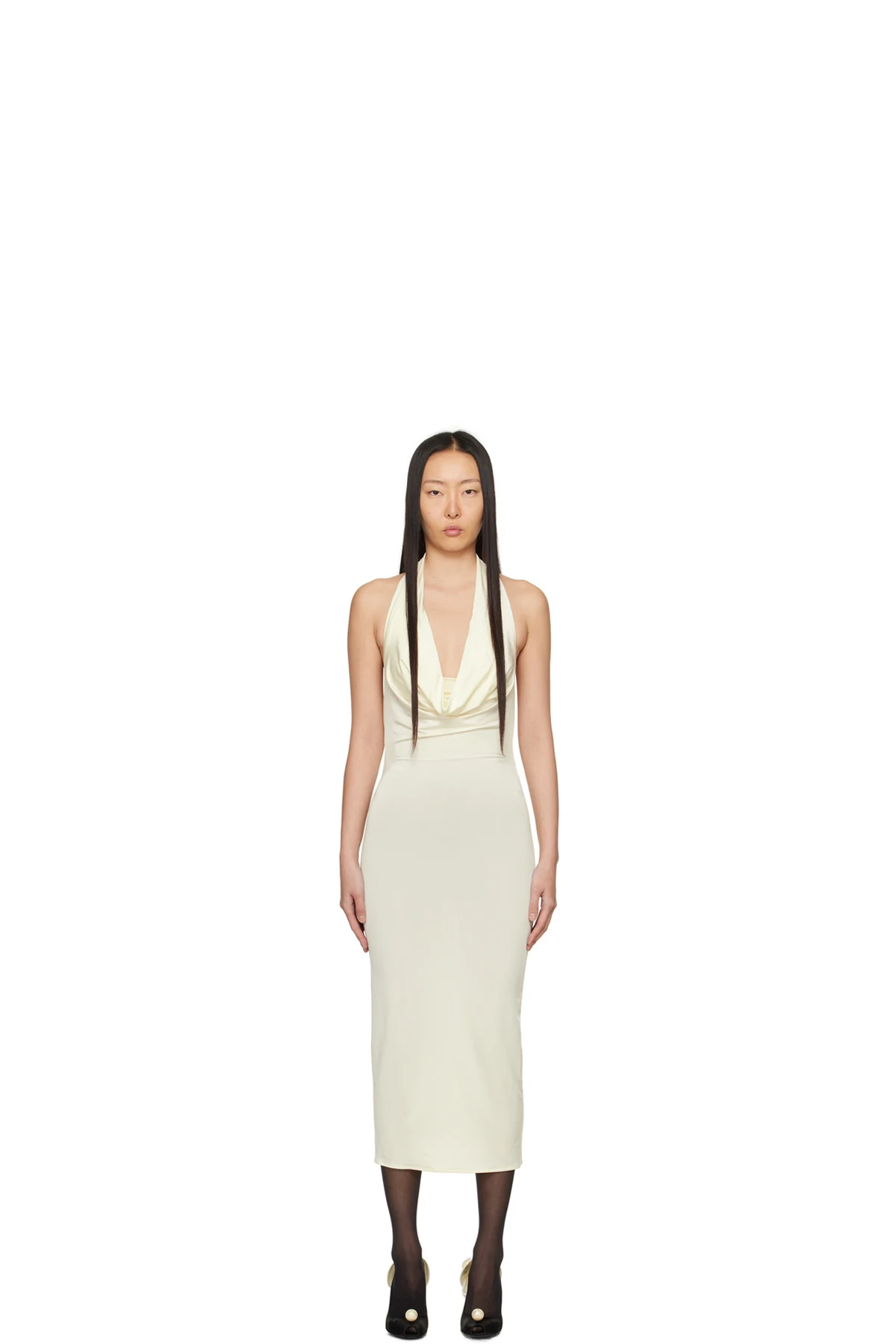 Off-White Cowl Midi Dress