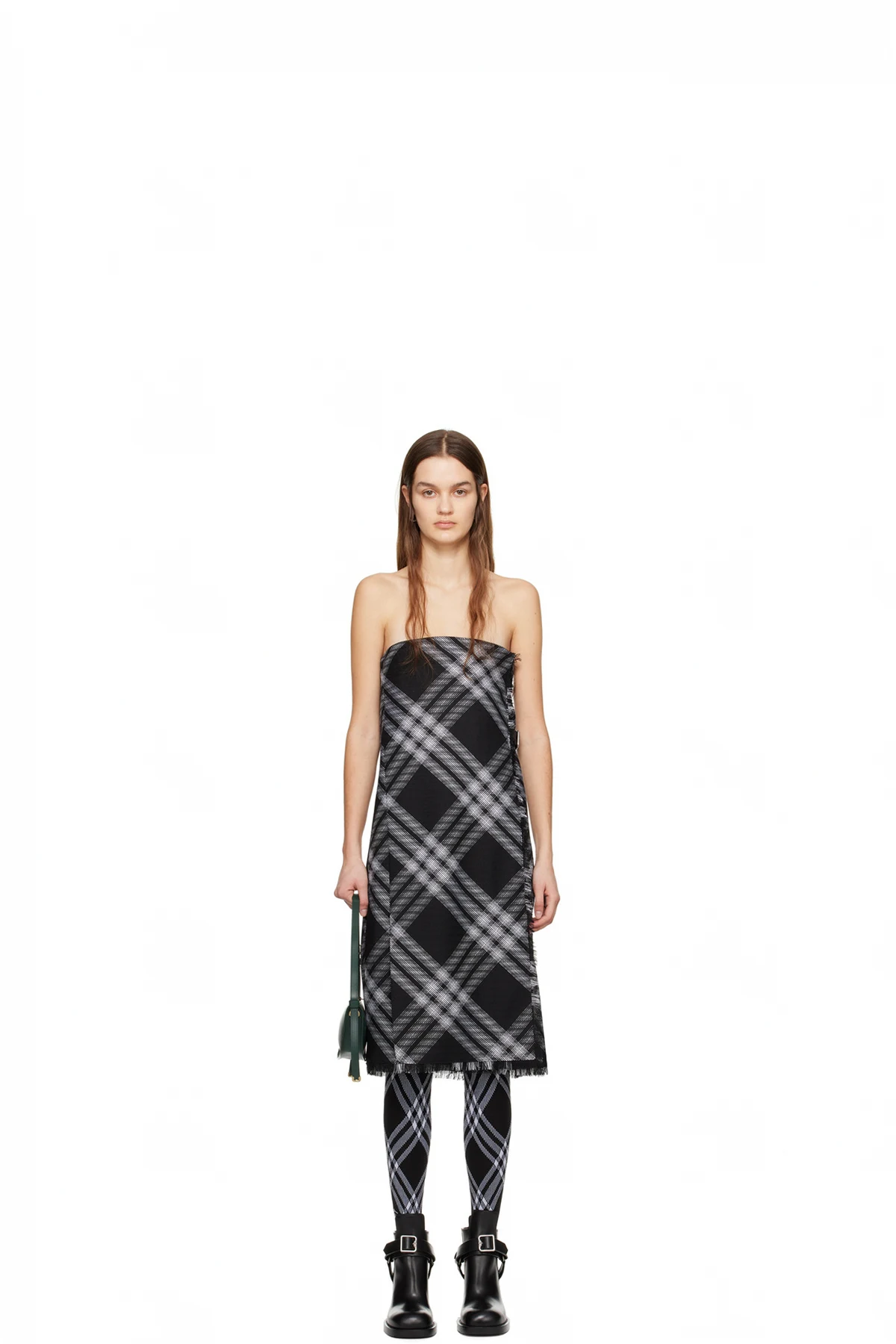 Black & White Check Midi Dress