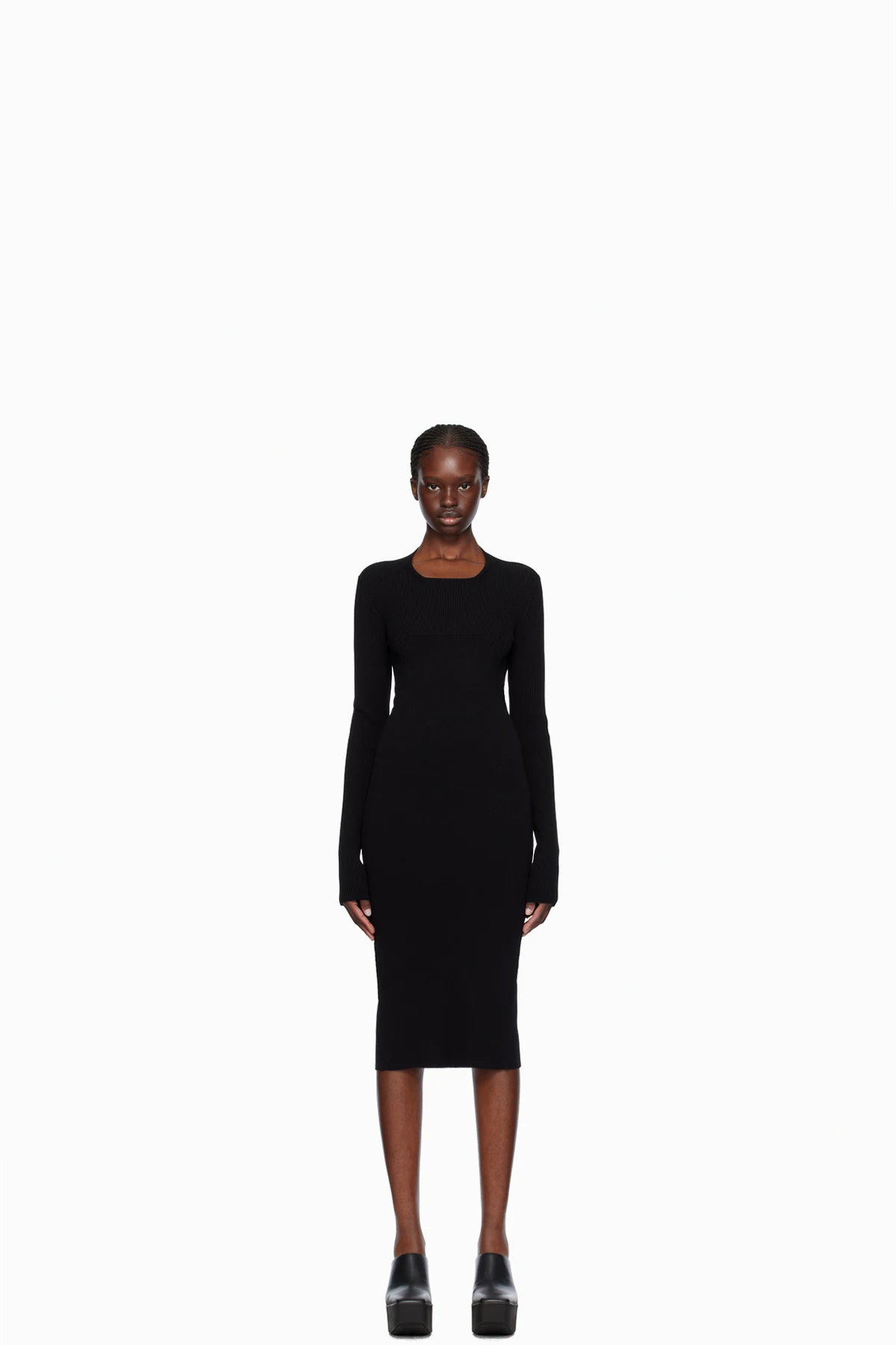 Black Column Midi Dress