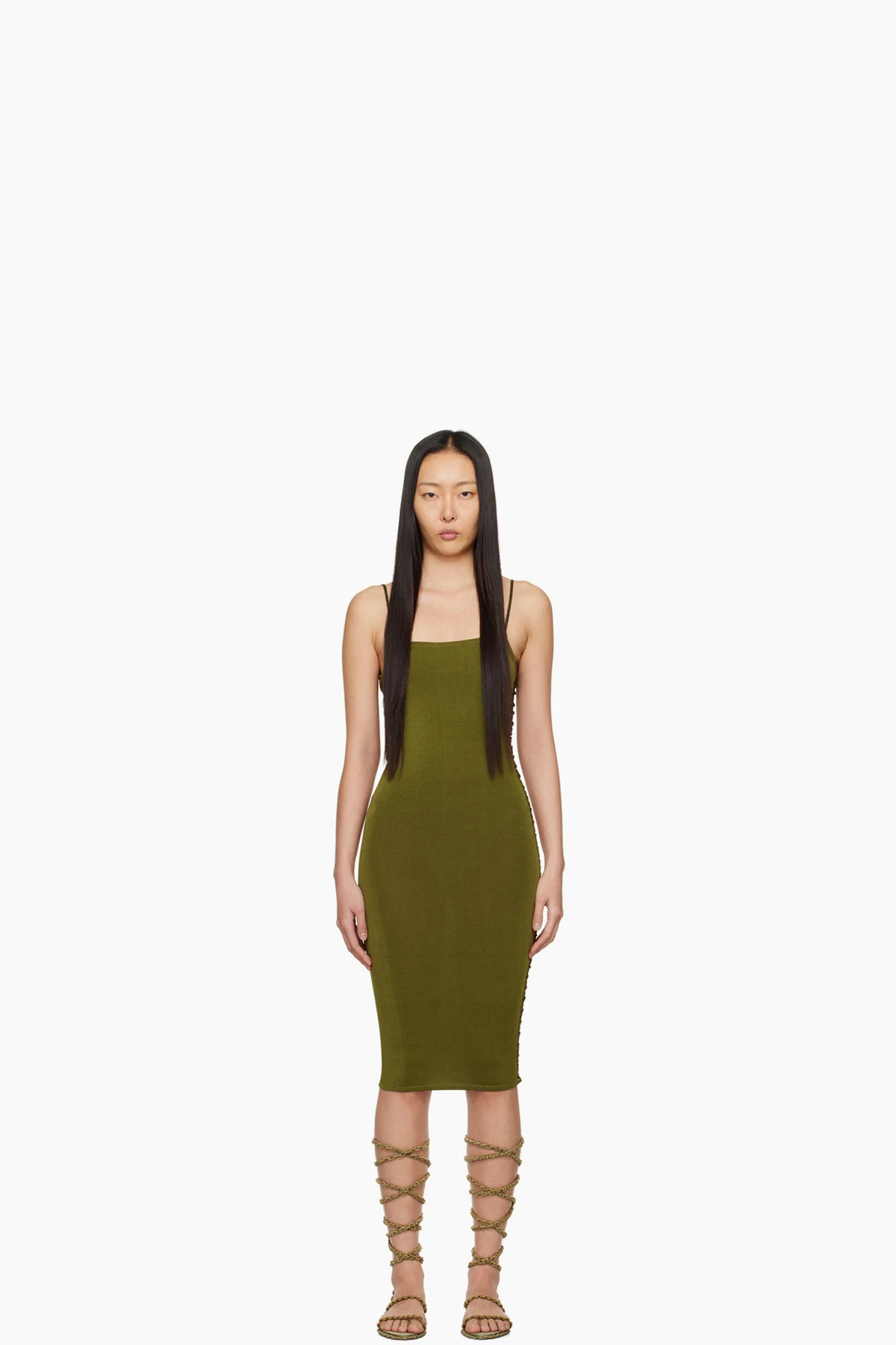 SSENSE Exclusive Khaki Jigsaw Midi Dress