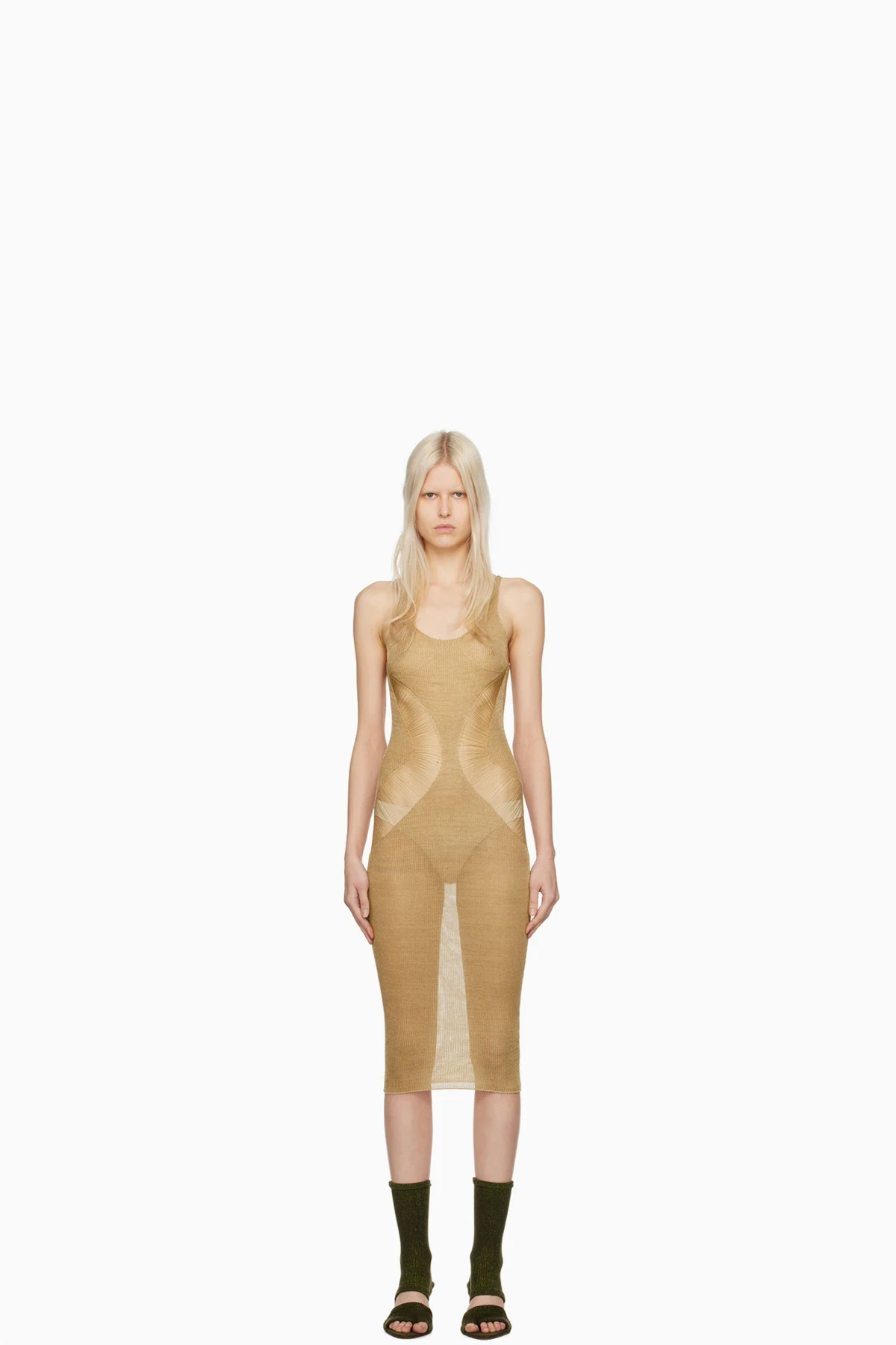 SSENSE Exclusive Gold Floater Midi Dress