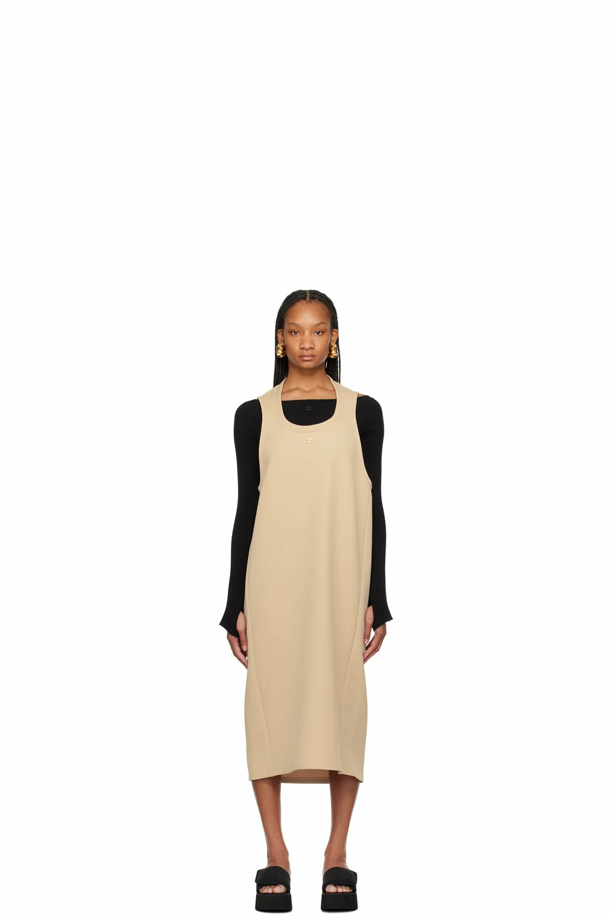 Beige Holistic Midi Dress