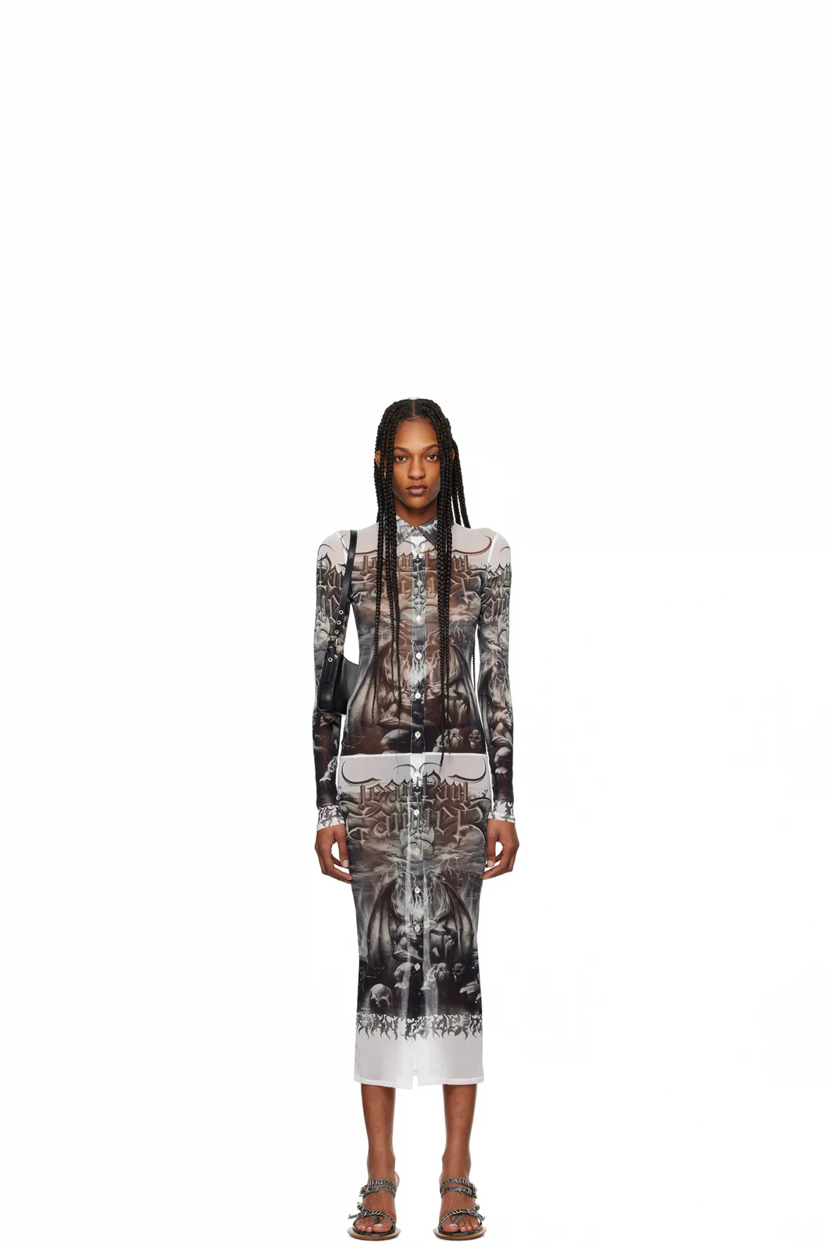 Black & White 'The Diablo' Midi Dress