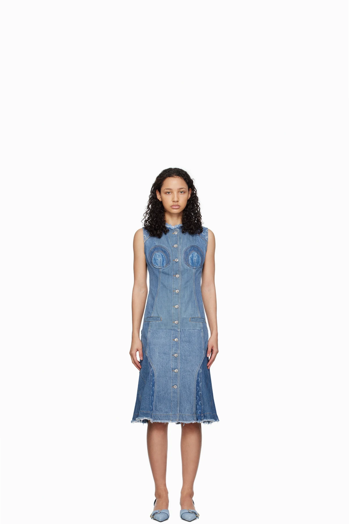 Blue Regenerated Denim Midi Dress