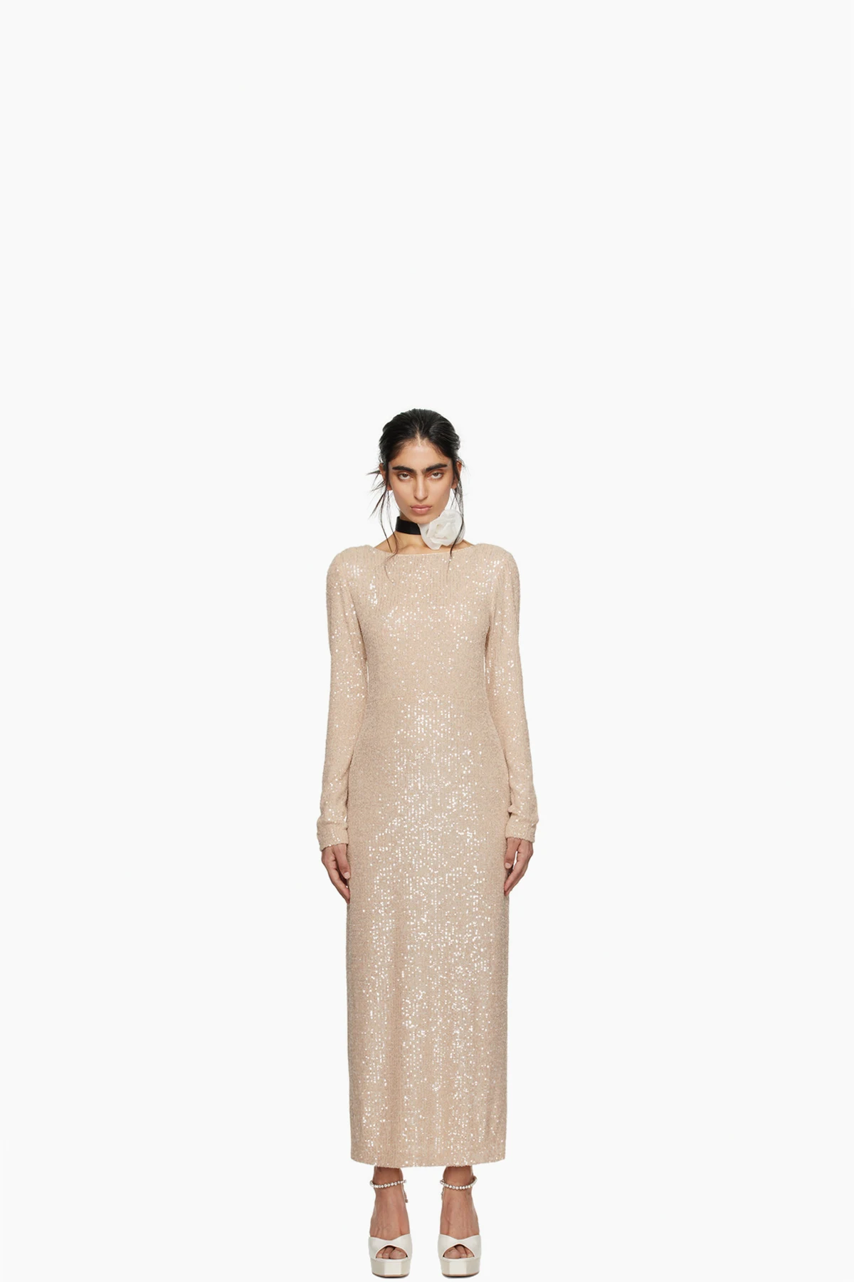 SSENSE Exclusive Beige Open Back Midi Dress