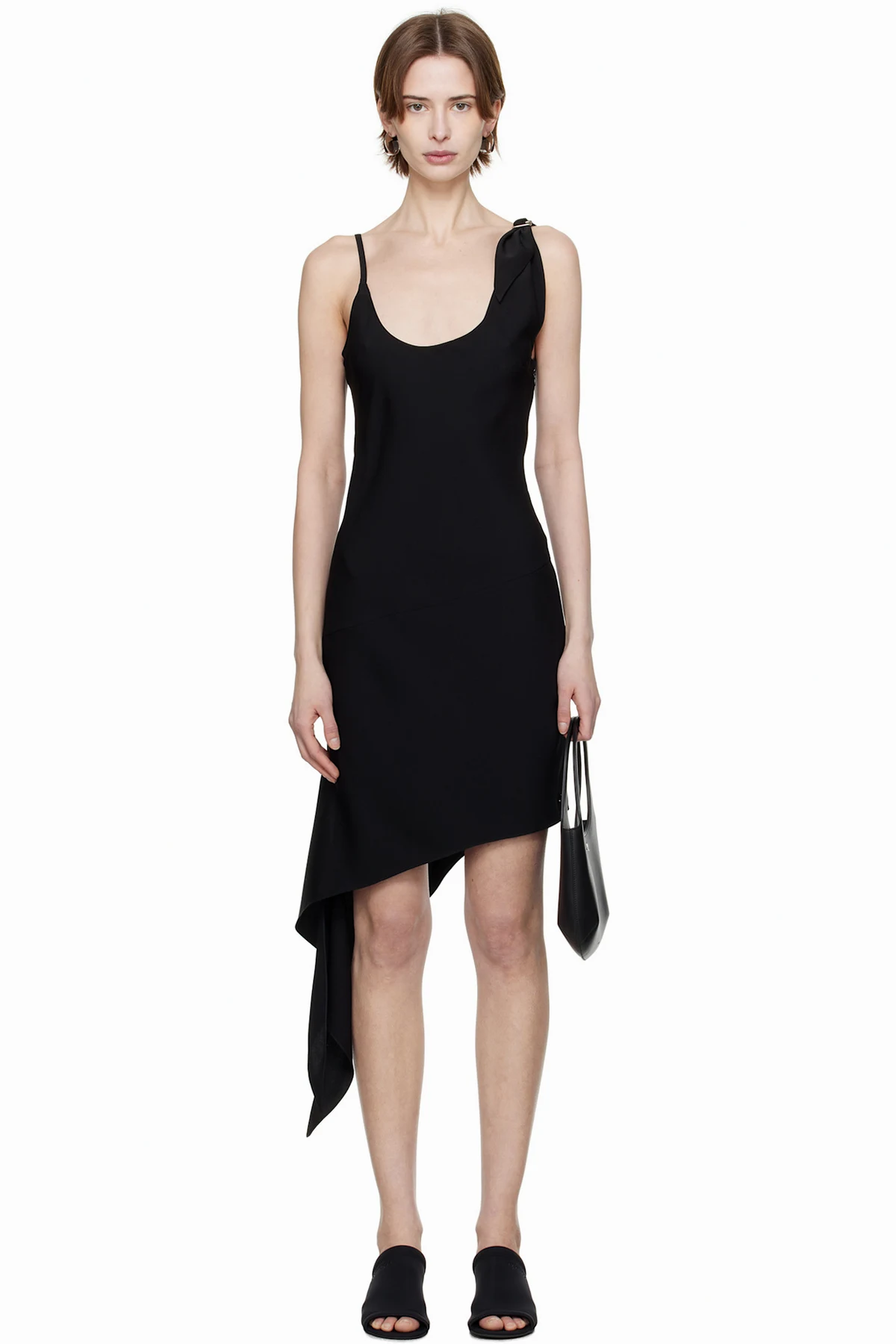 Black Scarf Midi Dress