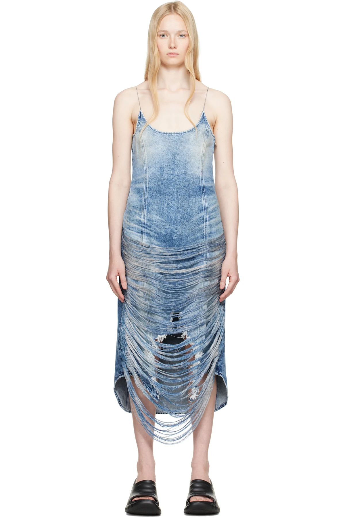 Blue De-Dra-Fsg Denim Midi Dress