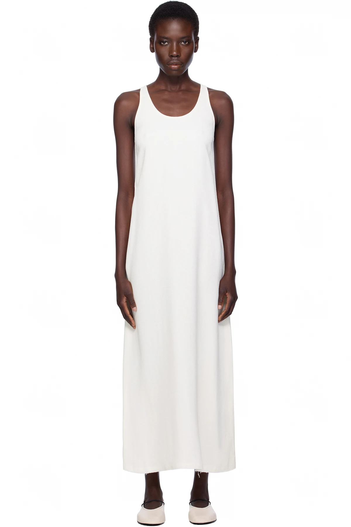 Off-White Scoop-Neck Sablé Midi Dress