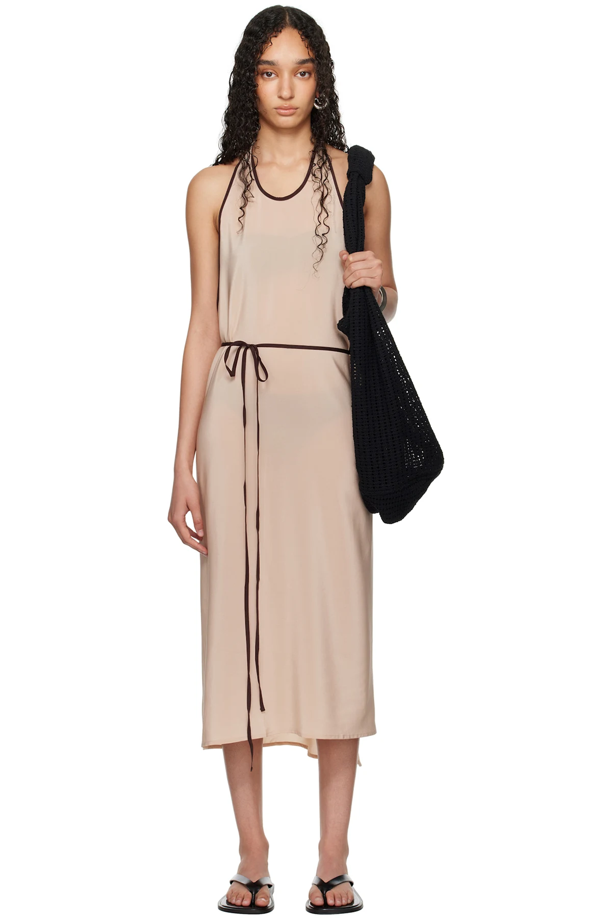 SSENSE Exclusive Pink Apron Wrap Midi Dress