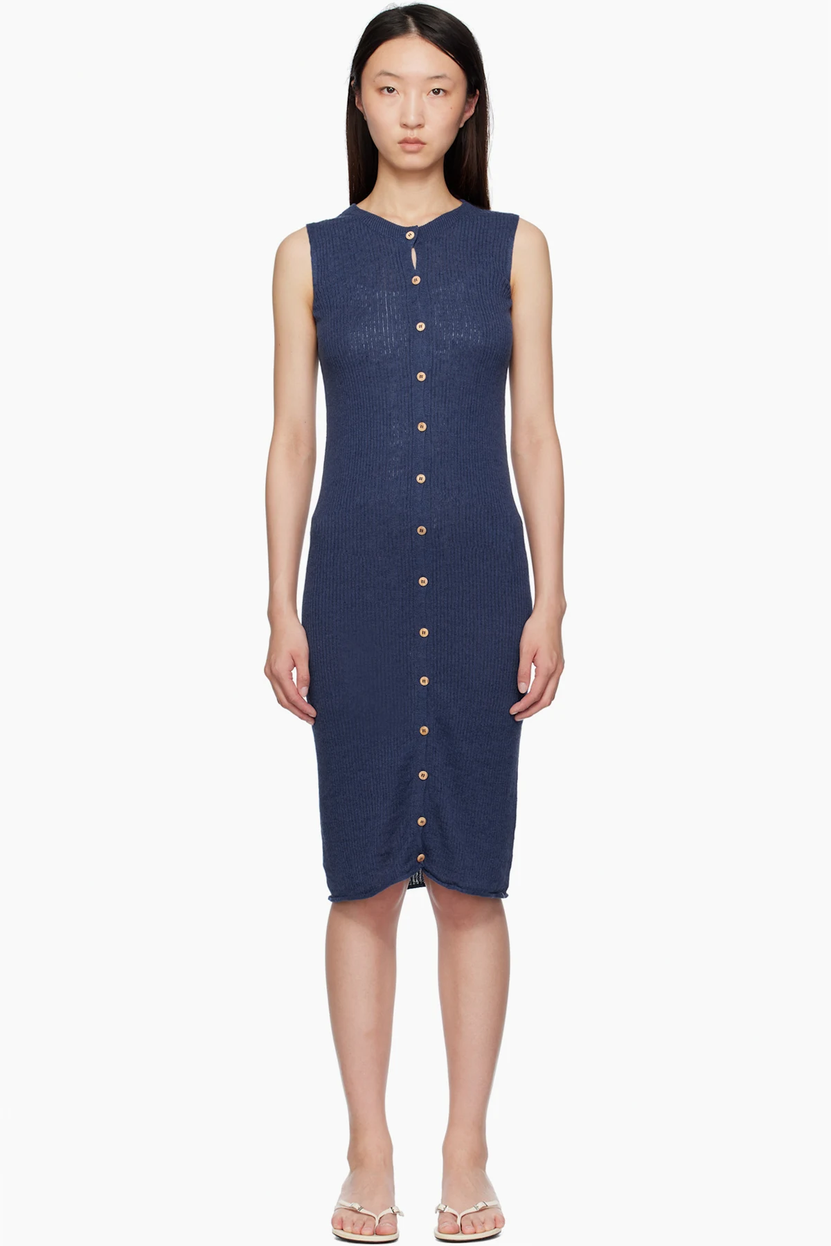 Blue Drip Midi Dress