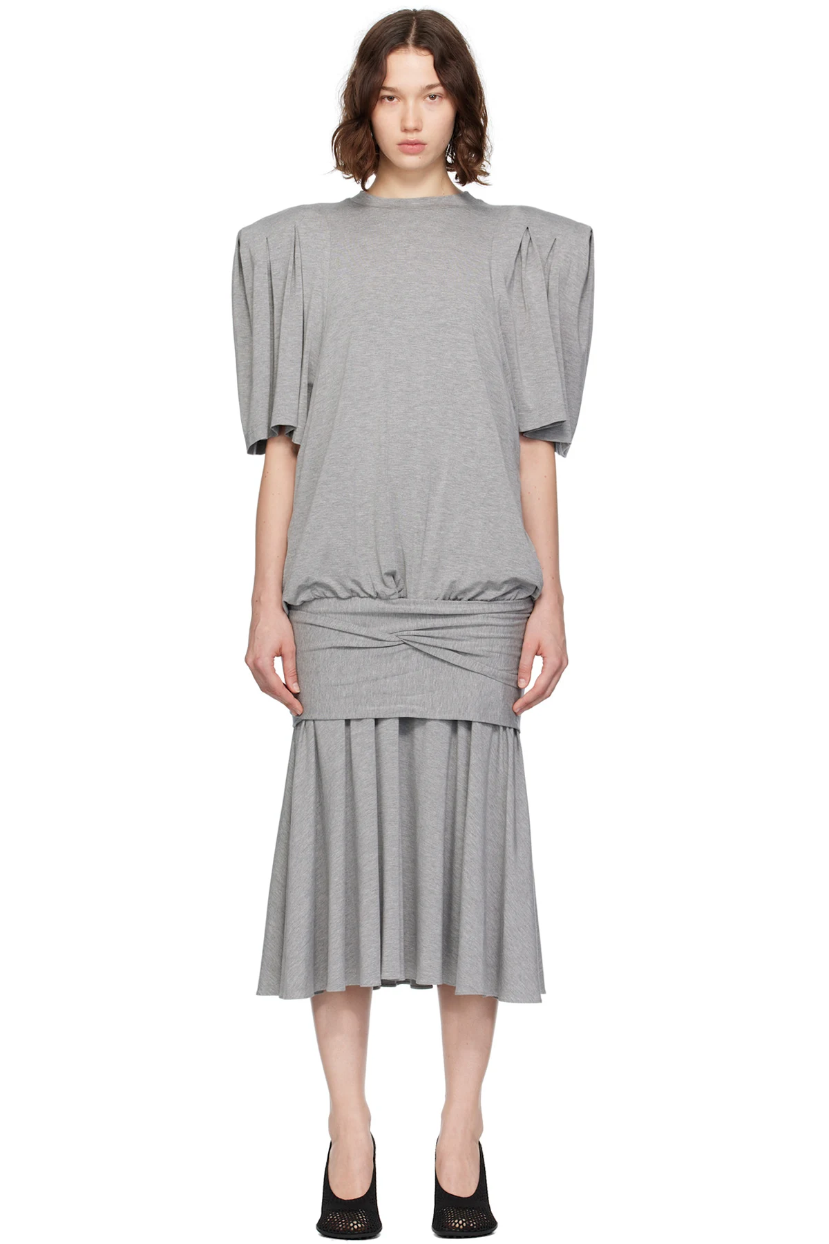 Gray T-shirt Midi Dress