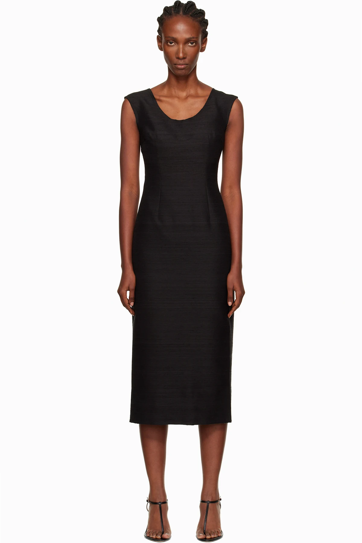 Black Sabrina Midi Dress