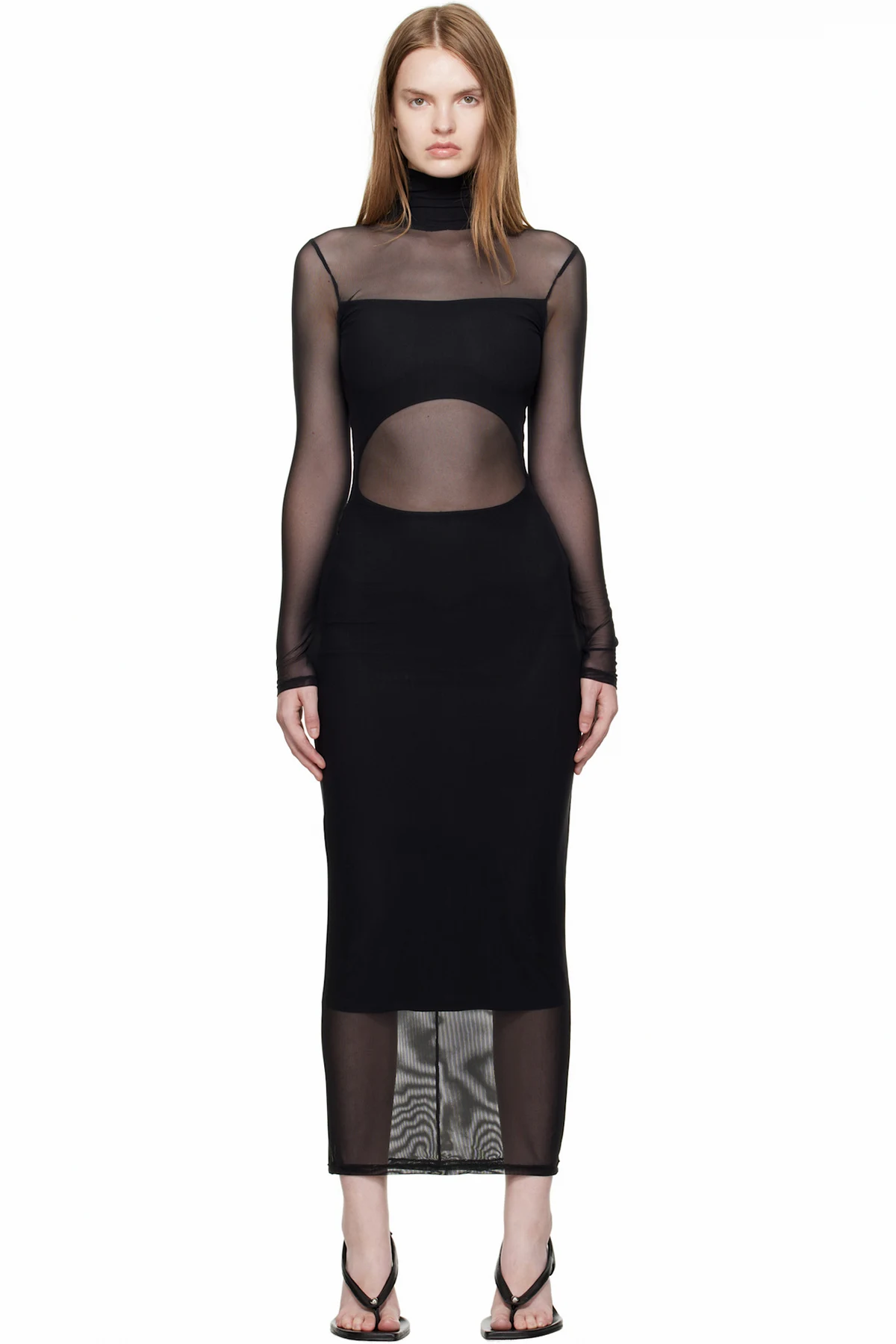 Black Illusion Midi Dress