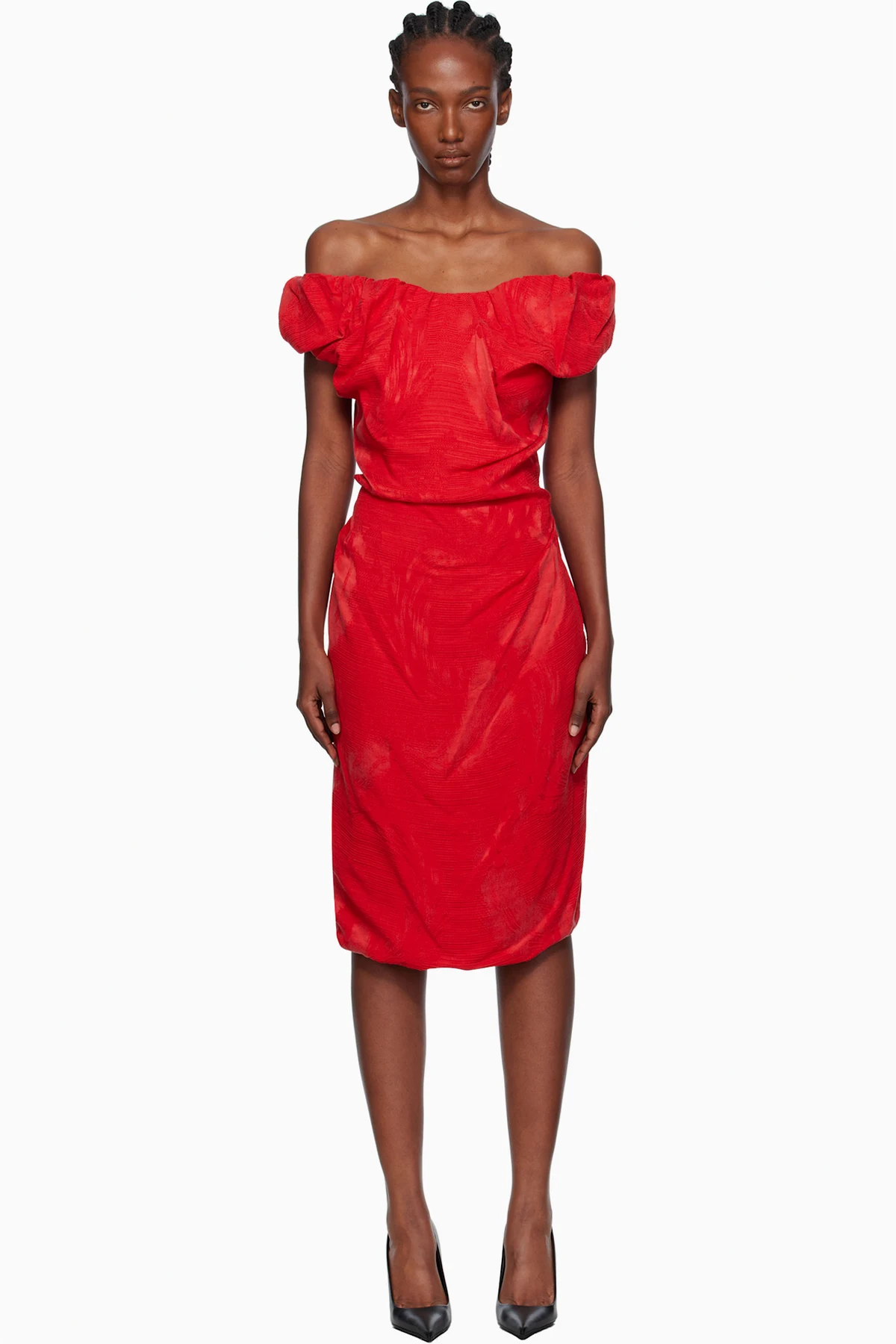 Red Ginnie Amber Midi Dress