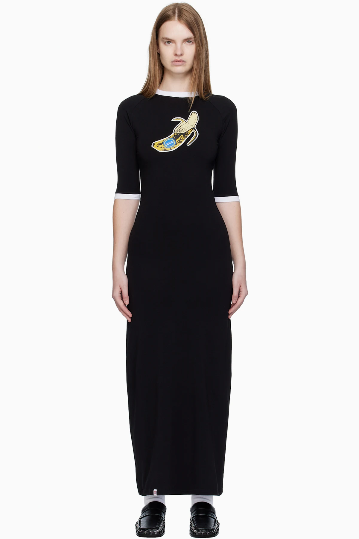 Black Raglan Baby Tee Midi Dress