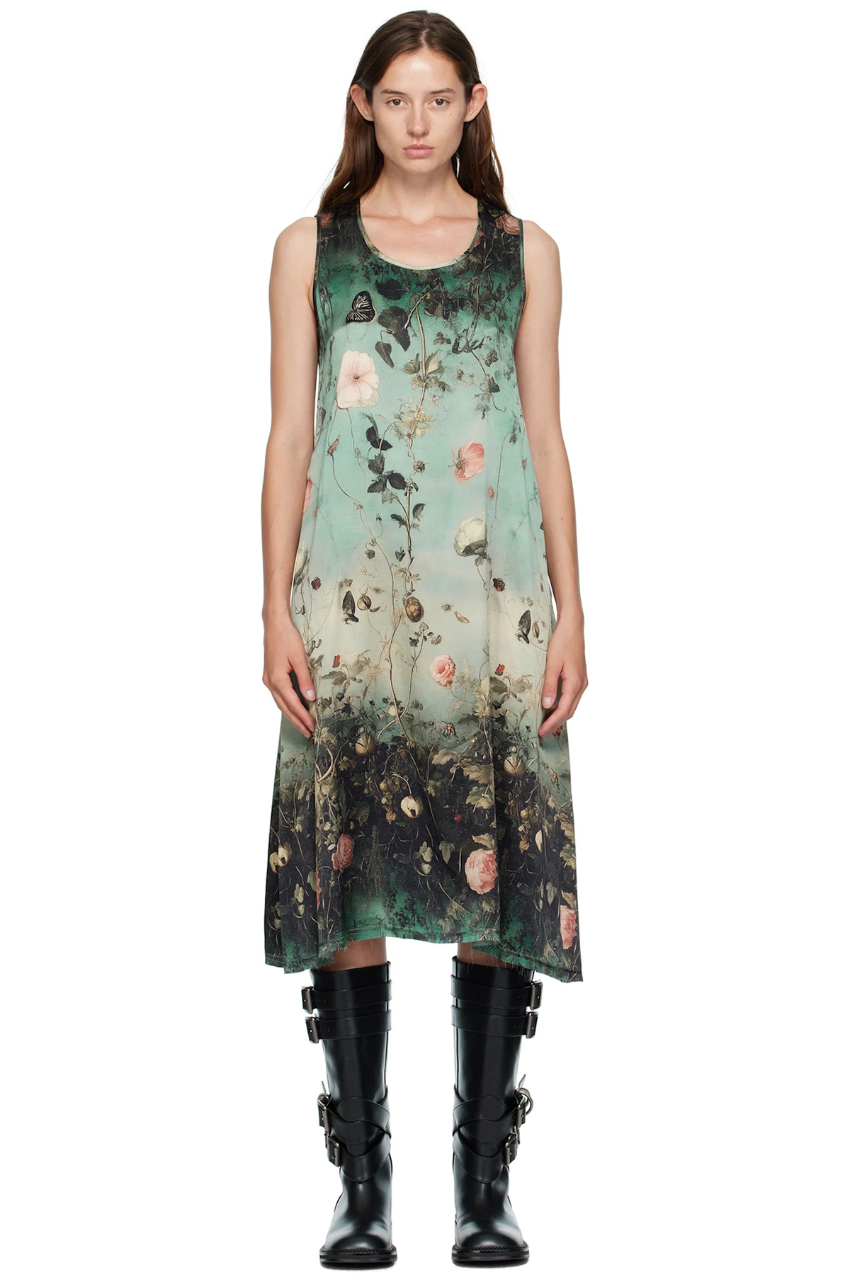 Blue Sleeveless Midi Dress