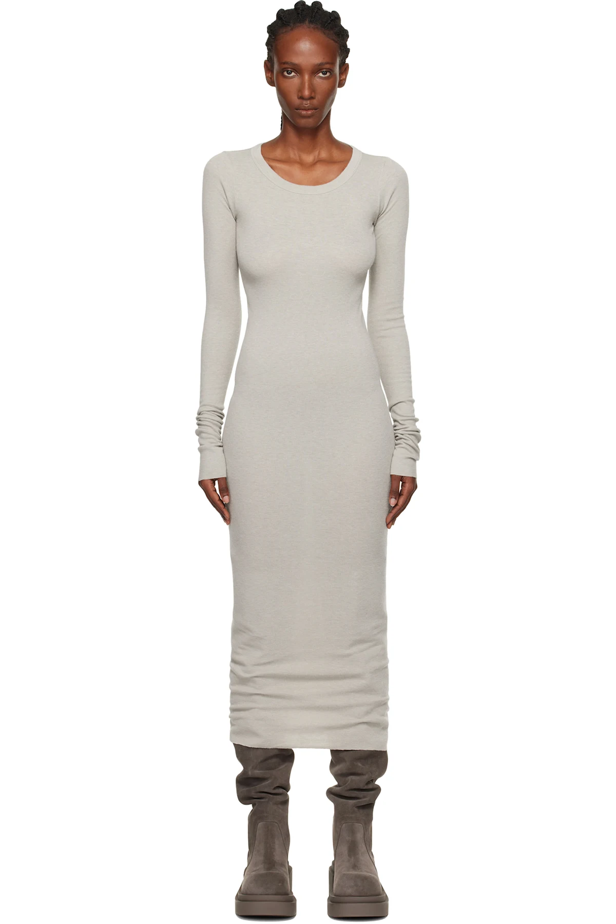 Off-White Concordians Rib Long Sleeve Midi Dress