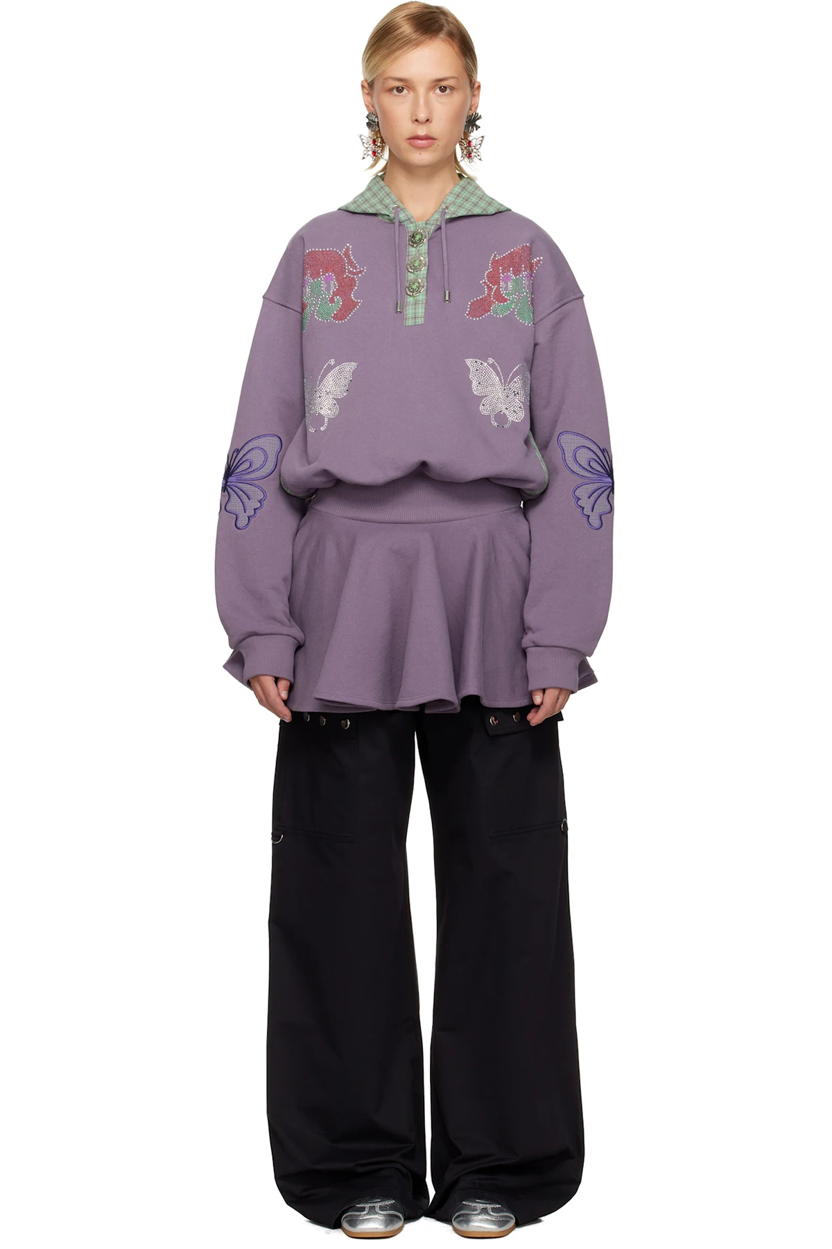 Purple Quimby Hooded Midi Dress