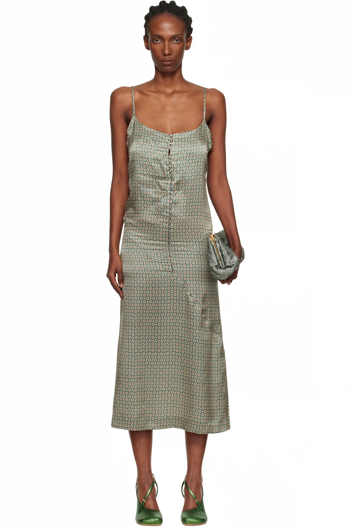 Green Argyle Midi Dress